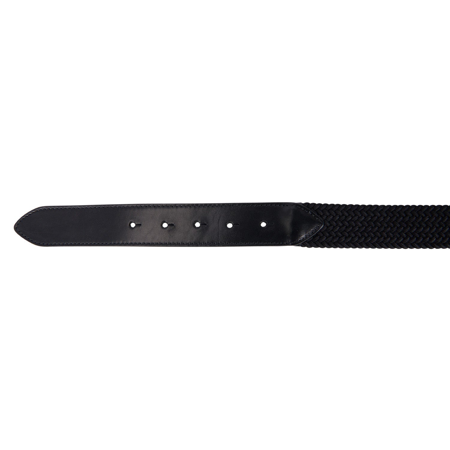 Leather elastic belt with rosegold logoed buckle