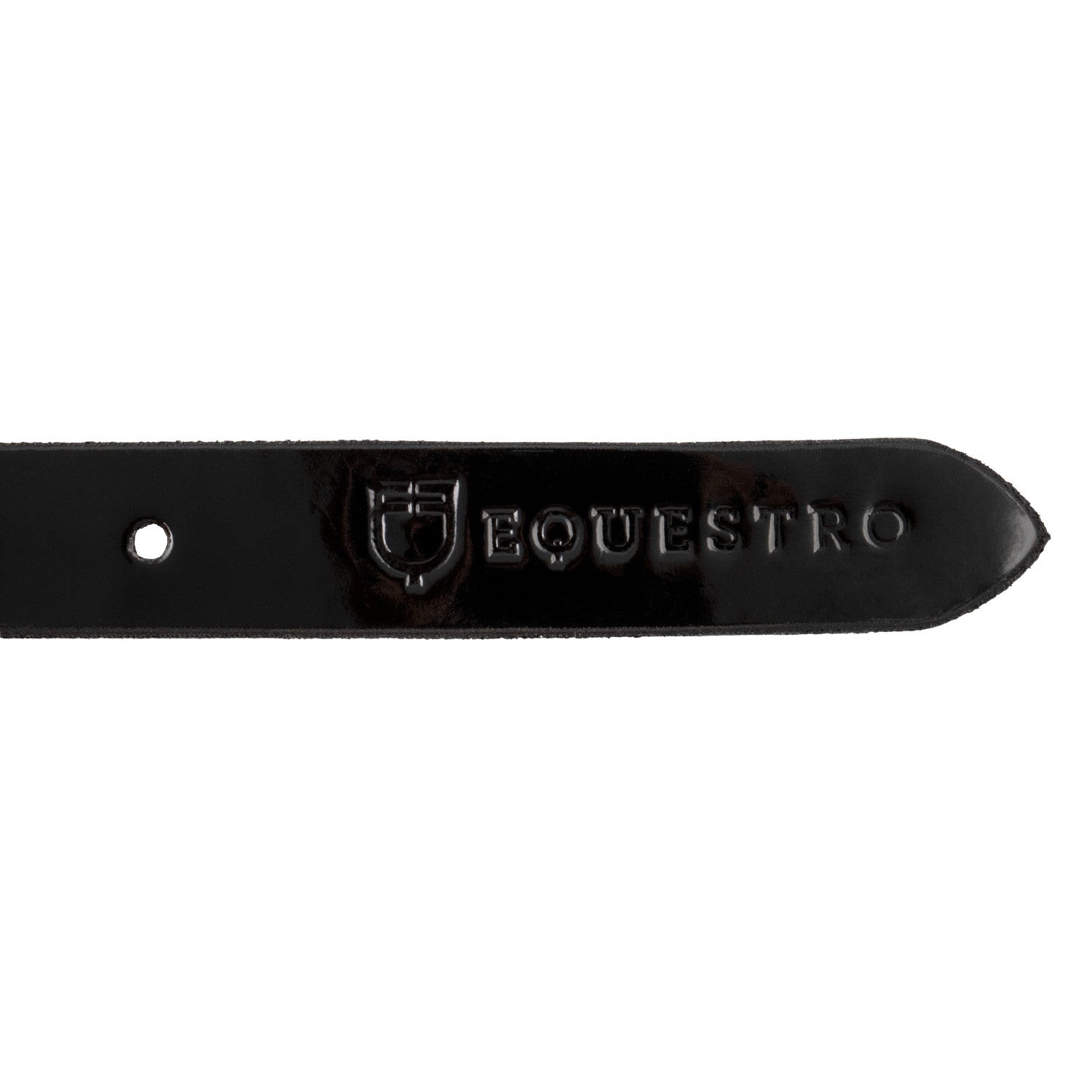 Women's glossy belt with snaffle bit buckle