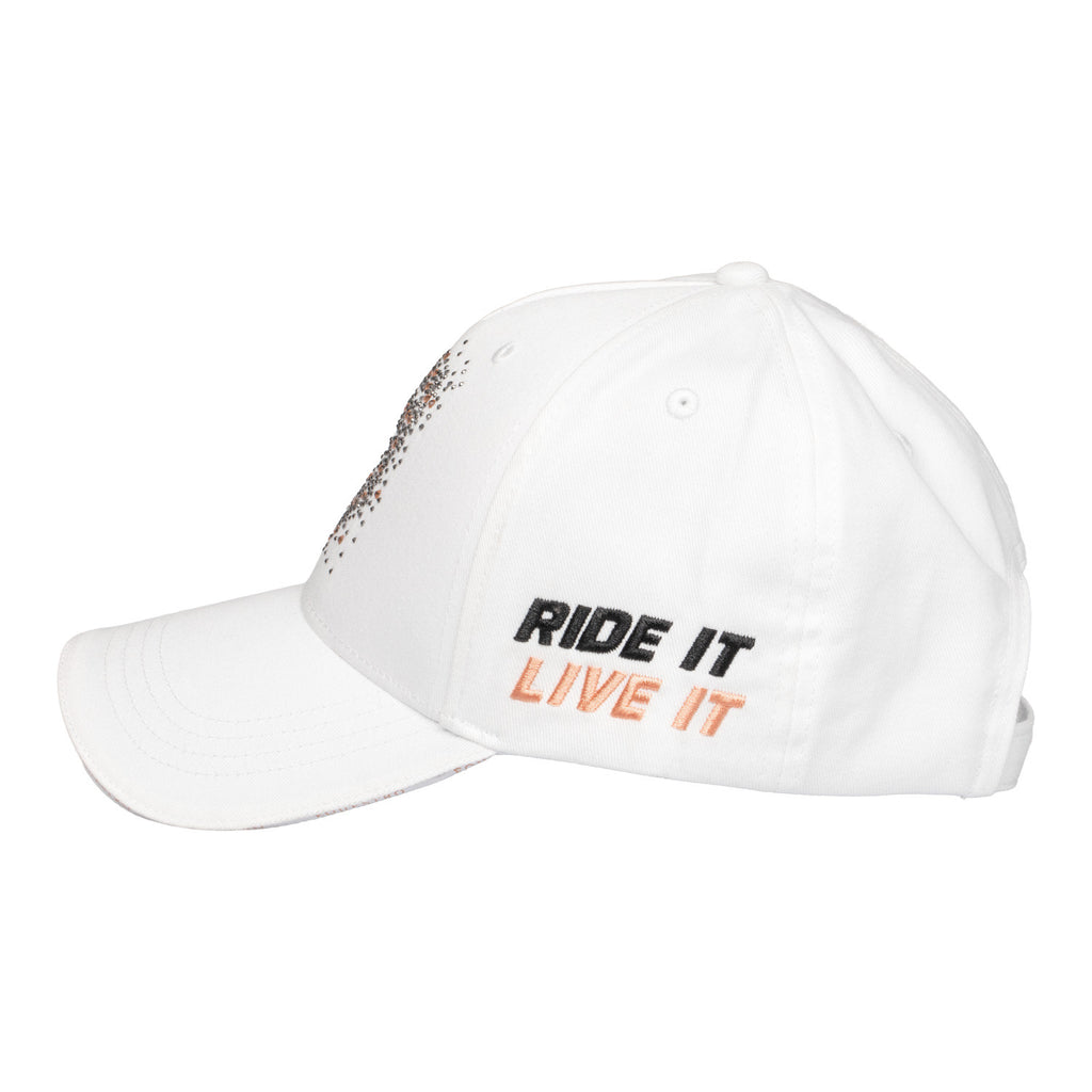 Baseball cap with rhinestone logo