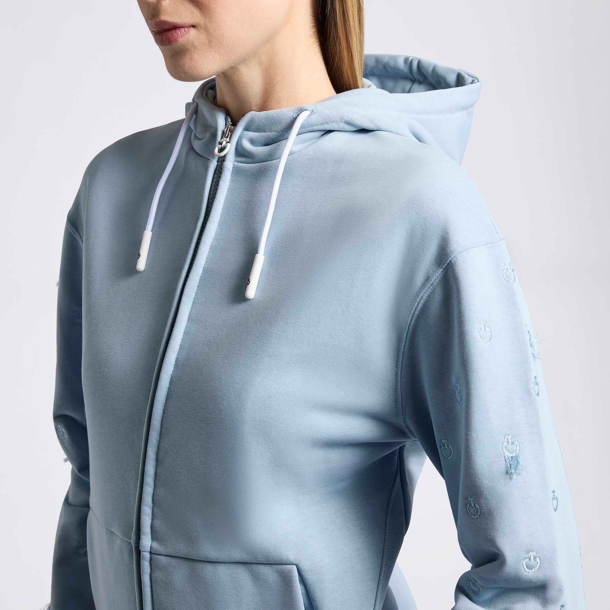 Cavalleria Toscana SS25 Diagonal Zip Hoodie- FED129