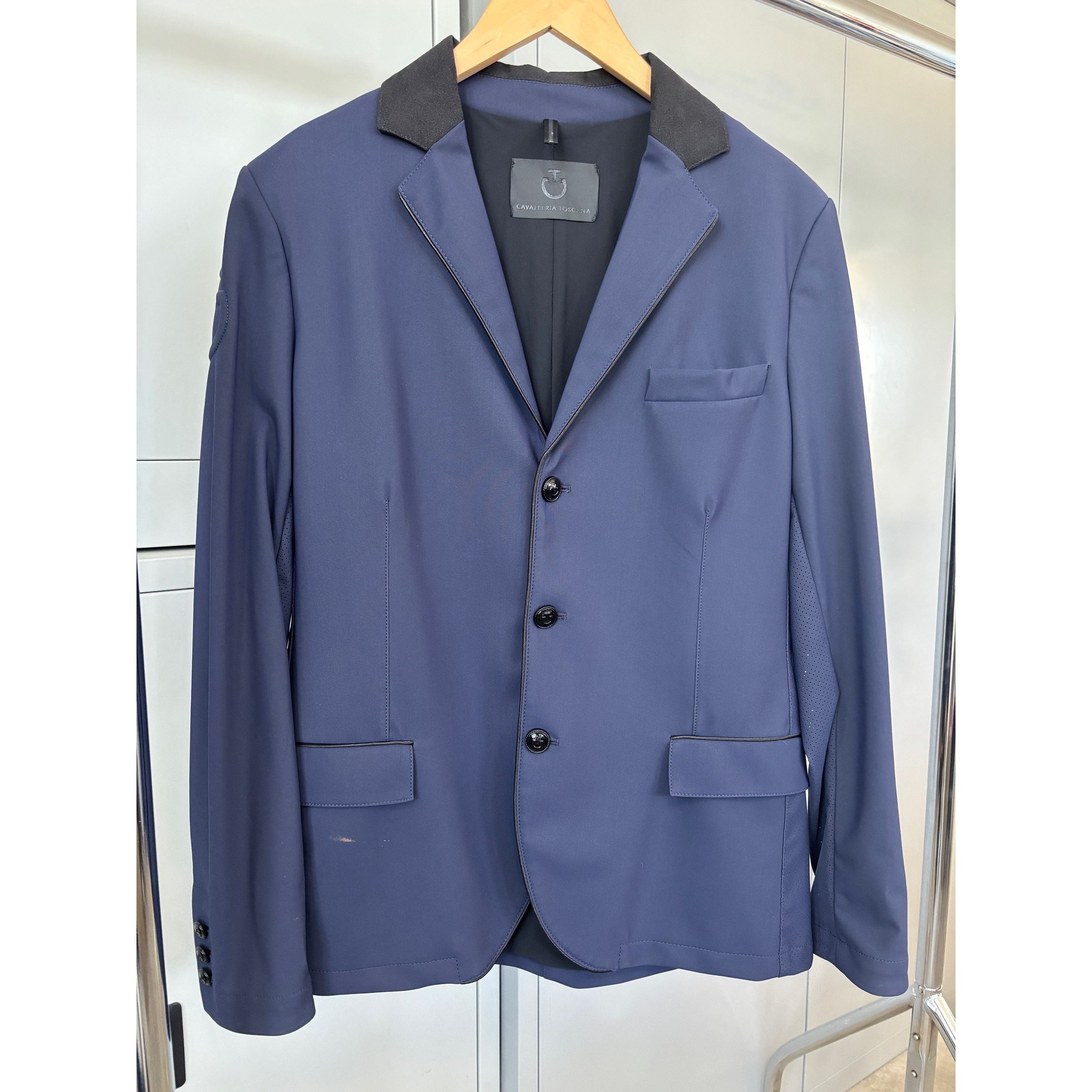 Cavalleria Toscana Mens Light Jersey Knit Zip Jacket - Blue