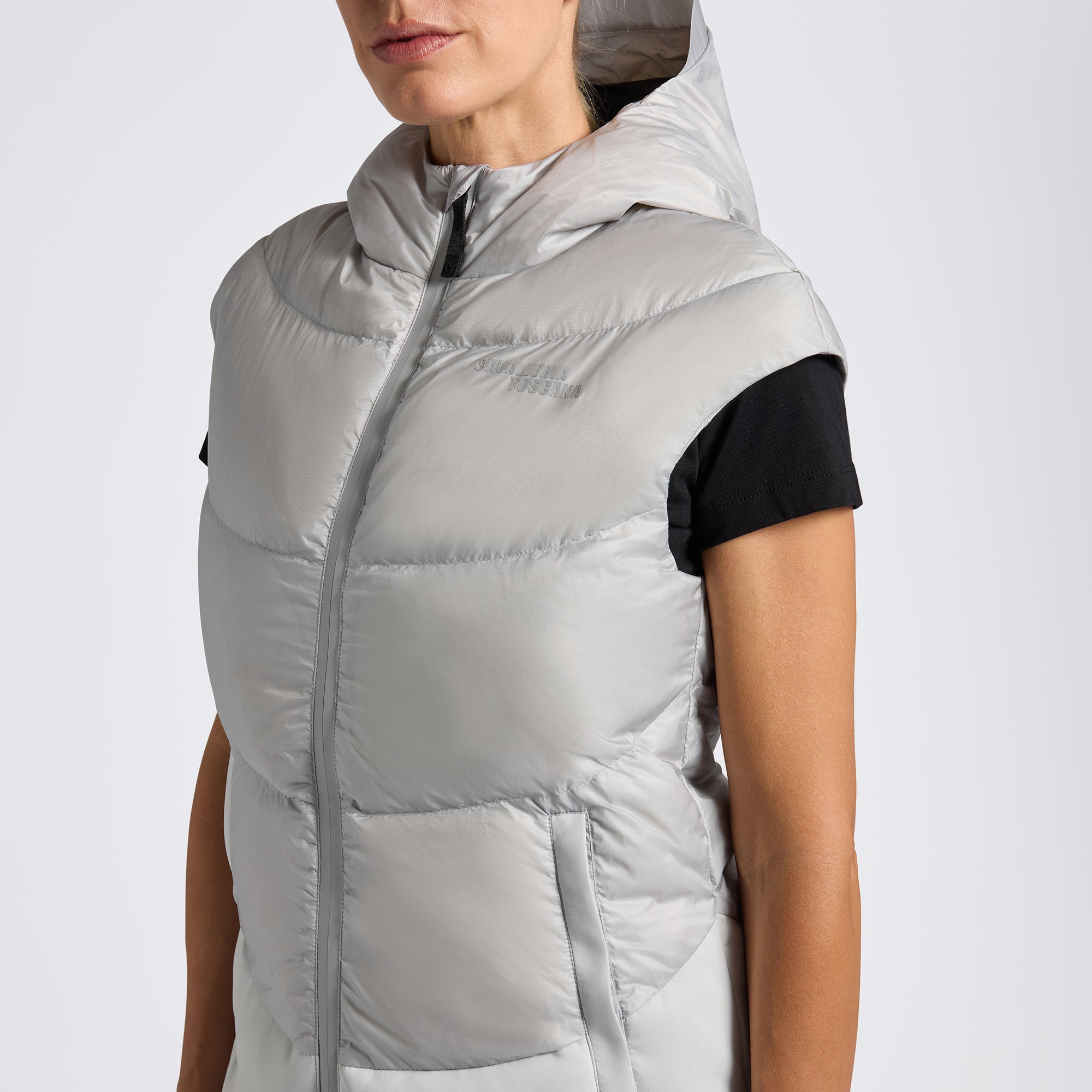 Cavalleria Toscana SS25 Hooded down padded nylon vest- GLD303