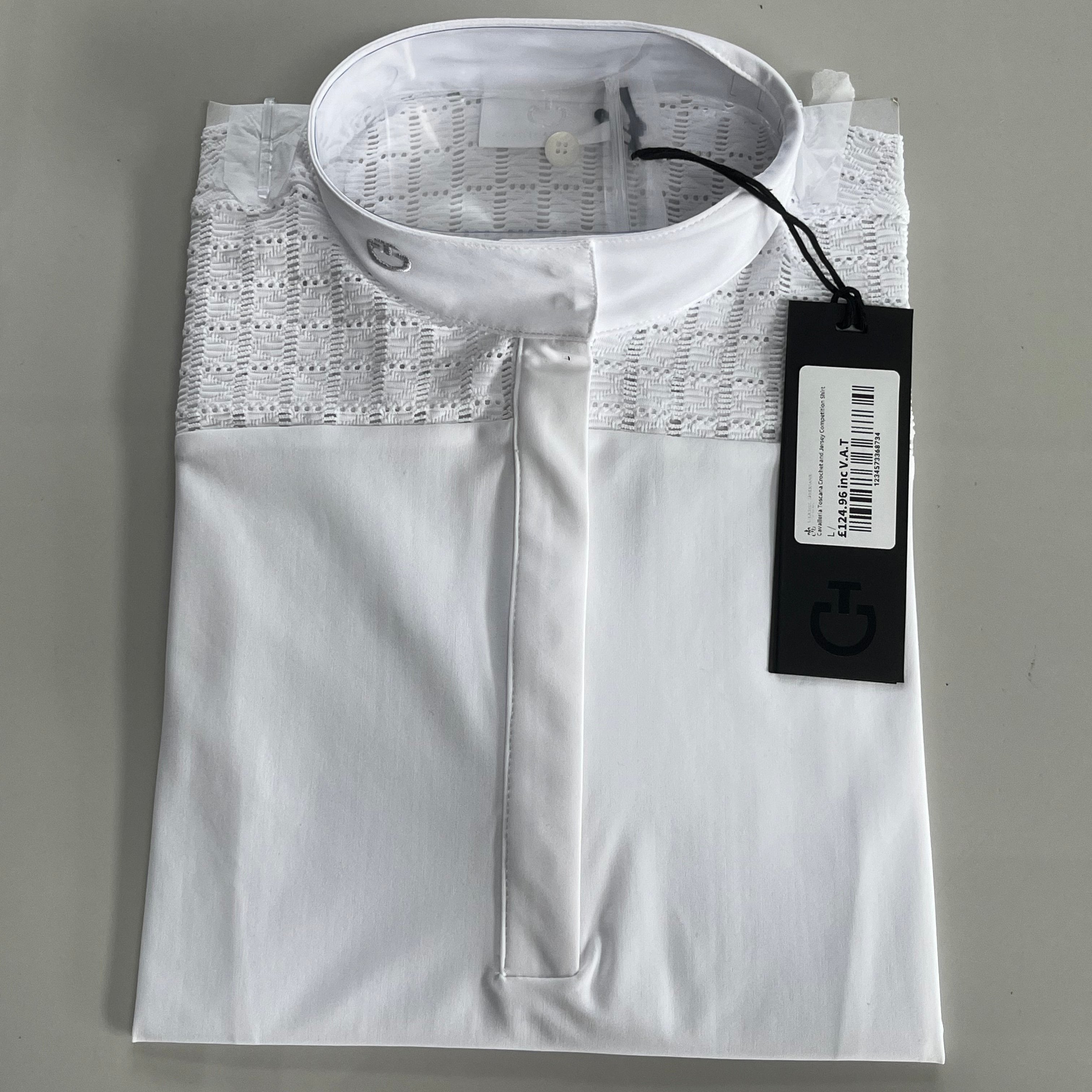 Cavalleria Toscana Crochet and Jersey Competition short sleeve polo- POD189 - L