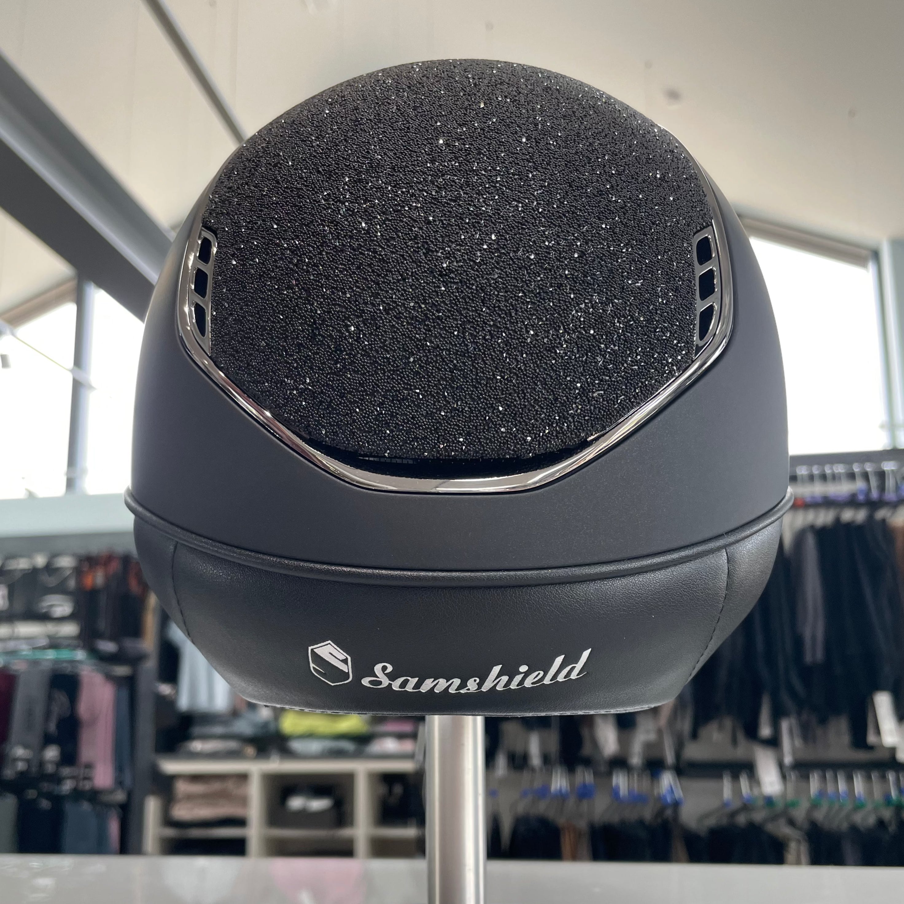 Samshield MissShield Black with Swarovski crystal top and frontal band 2.0 (all sizes available)- in stock and ready to ship!