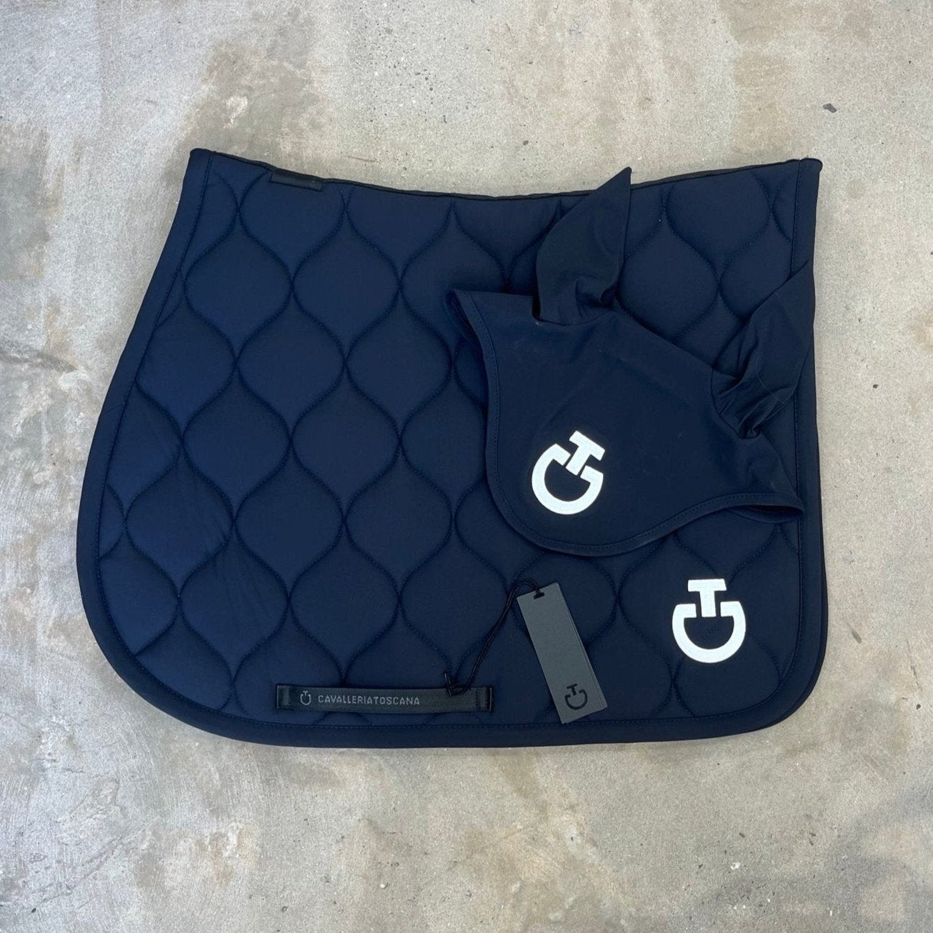 Cavalleria Toscana Jump SaddlePad Set Navy- SOT103 CUF043