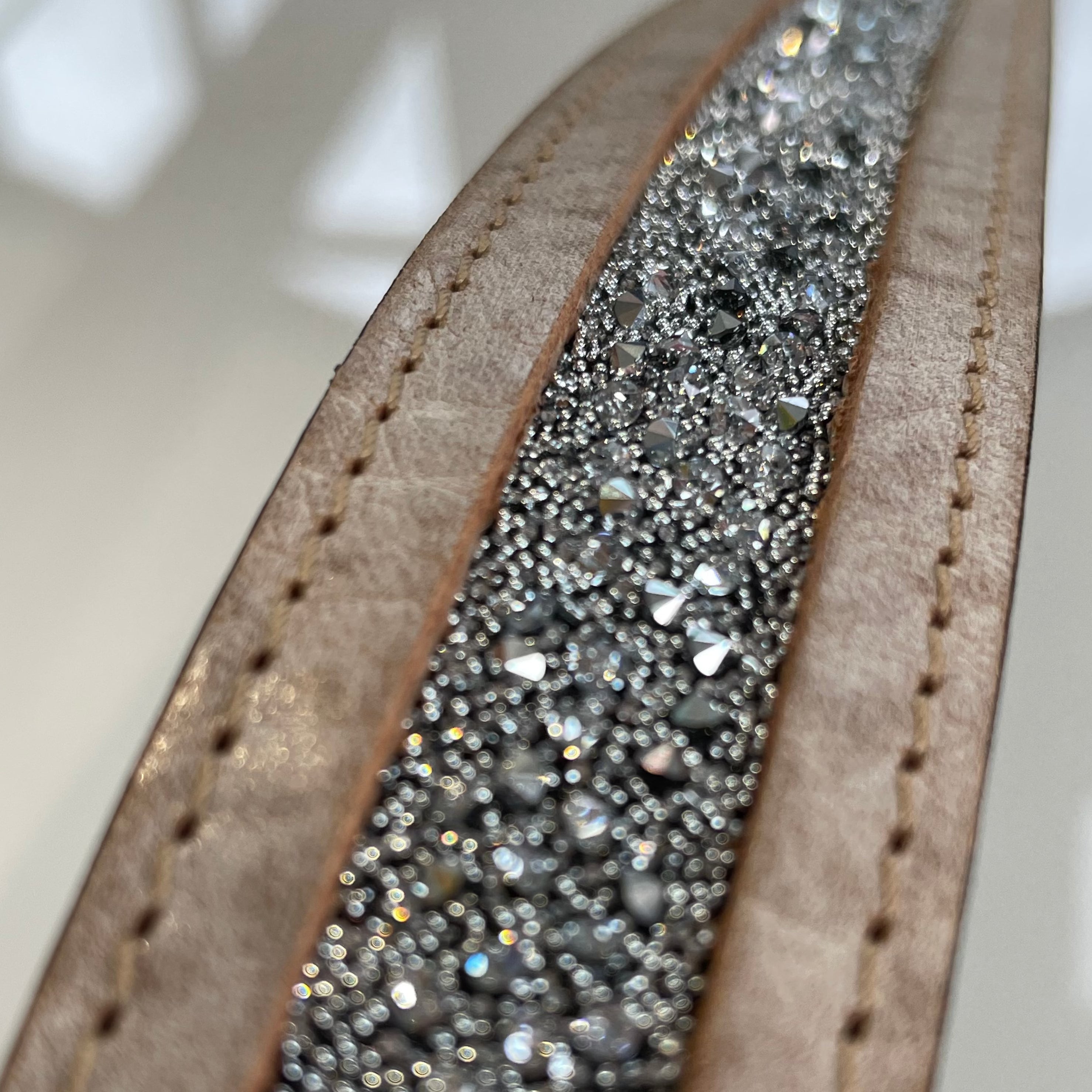 Otto Schumacher Taupe fine medley crystal Belt 85cm- in stock and ready to wear!