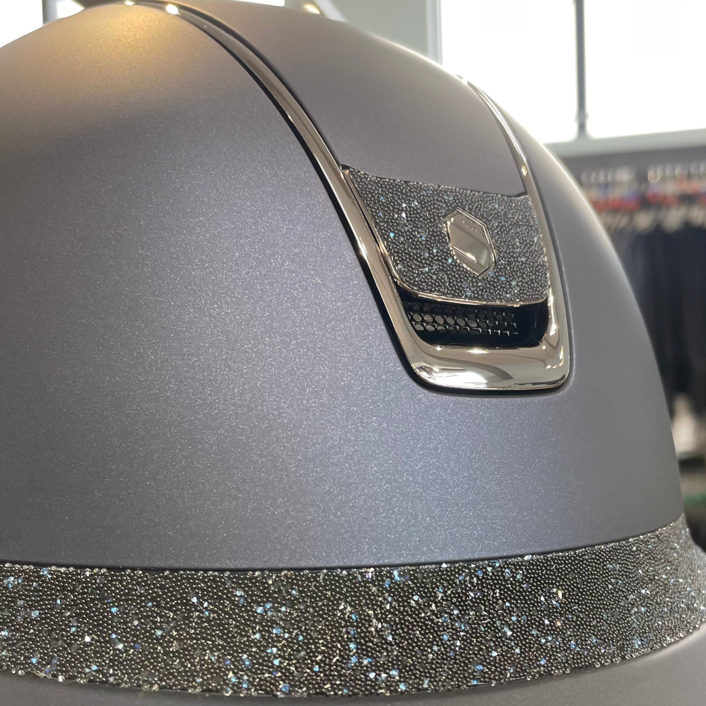 Samshield MissShield 2.0 Blue with swarovski summer night badge and frontal band M- in stock and ready to ship!