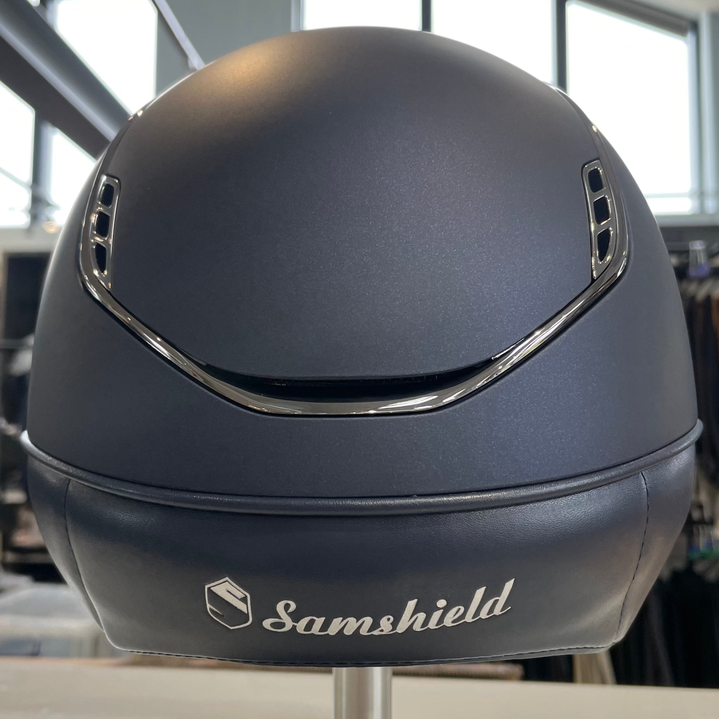 Samshield MissShield 2.0 Blue with swarovski summer night badge and frontal band M- in stock and ready to ship!