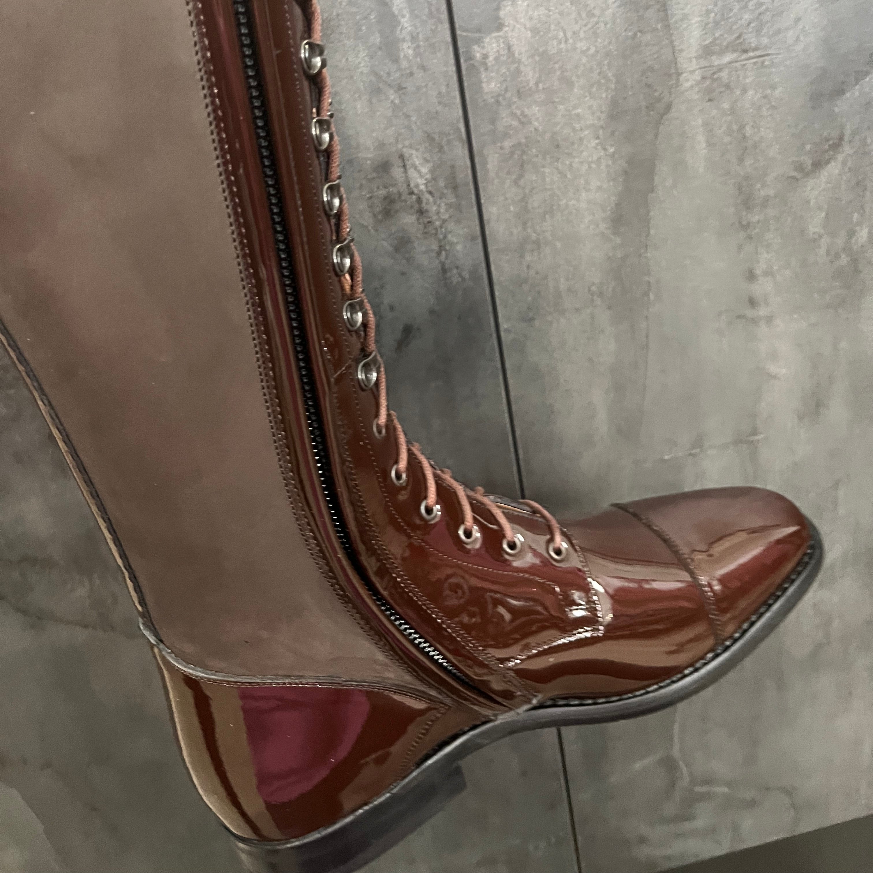 Petrie Florence Boot Brown patent - Ready to Wear!