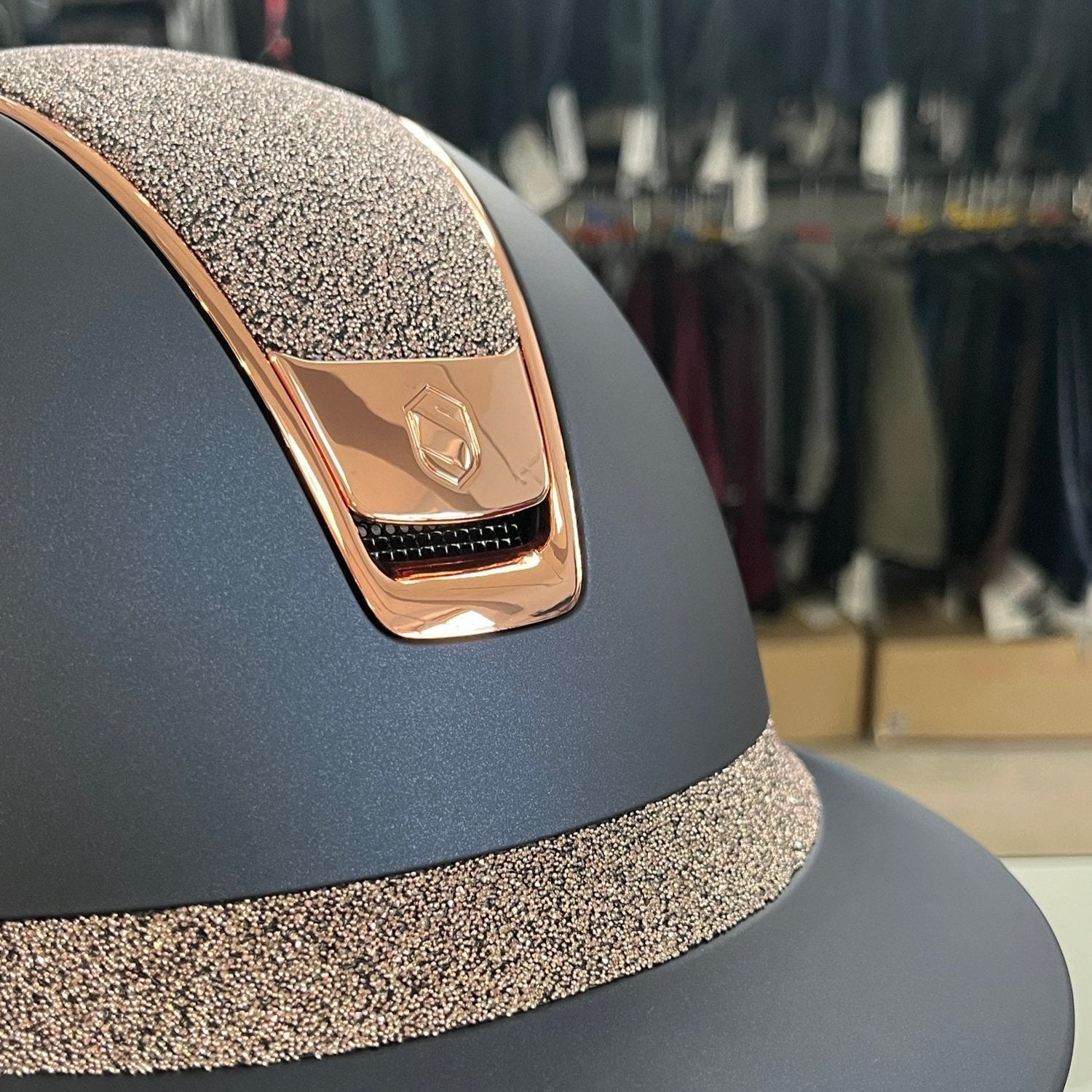 Samshield MissShield 2.0 Blue, chrome rosegold with rosegold swarovski top and frontal band M - in stock and ready to ship!