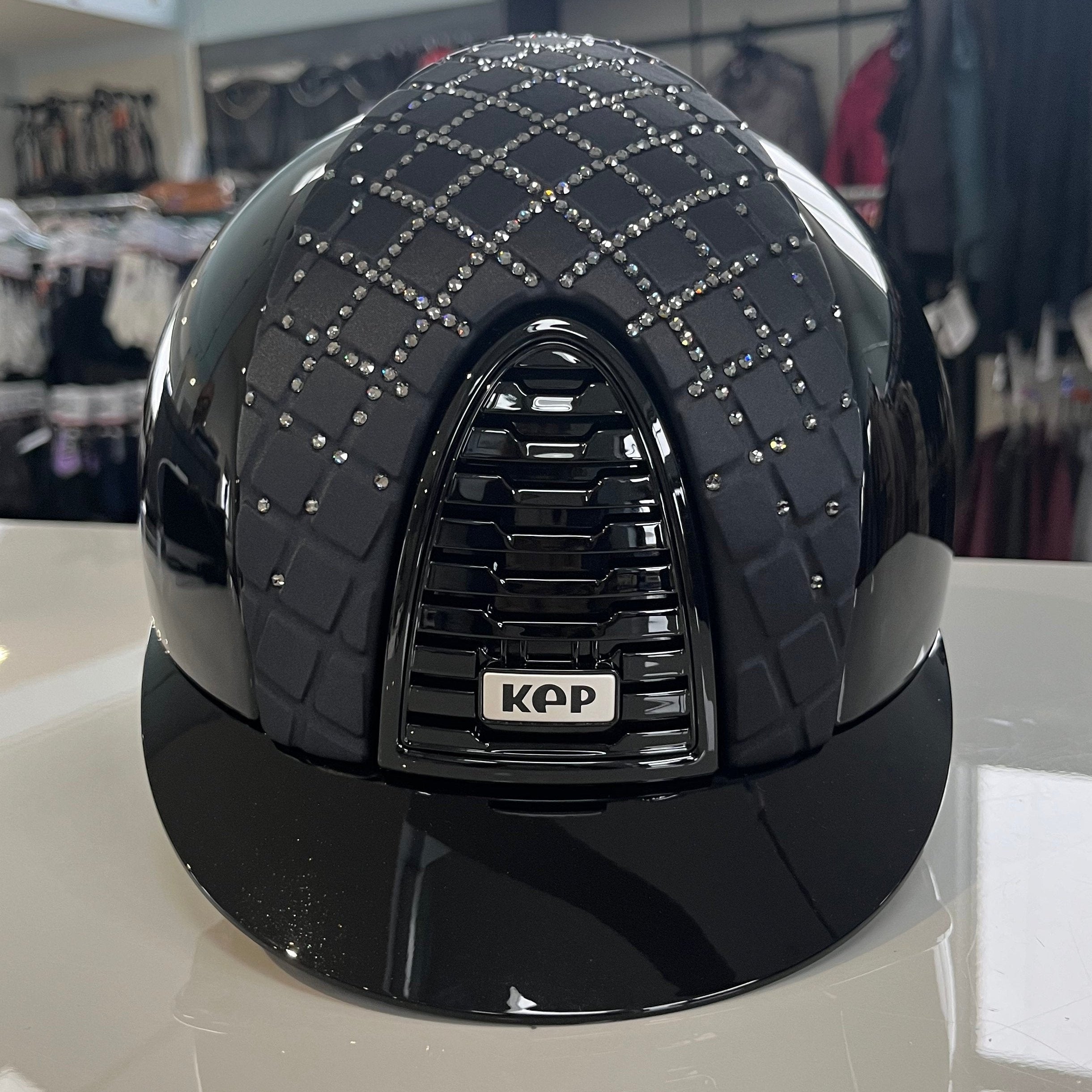 Kep Cromo2 Black Polish Milano Swarovski Silver Night, Medium Shell- in stock and ready to ship!