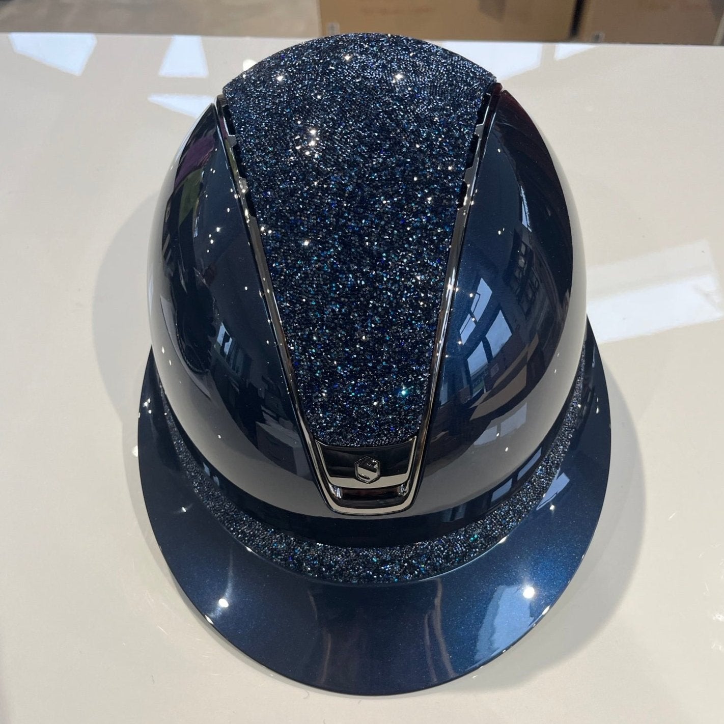 Samshield MissShield 2.0 Blue glossy, ultra fine rock cosmic night swarovski top and frontal band M - in stock and ready to ship!