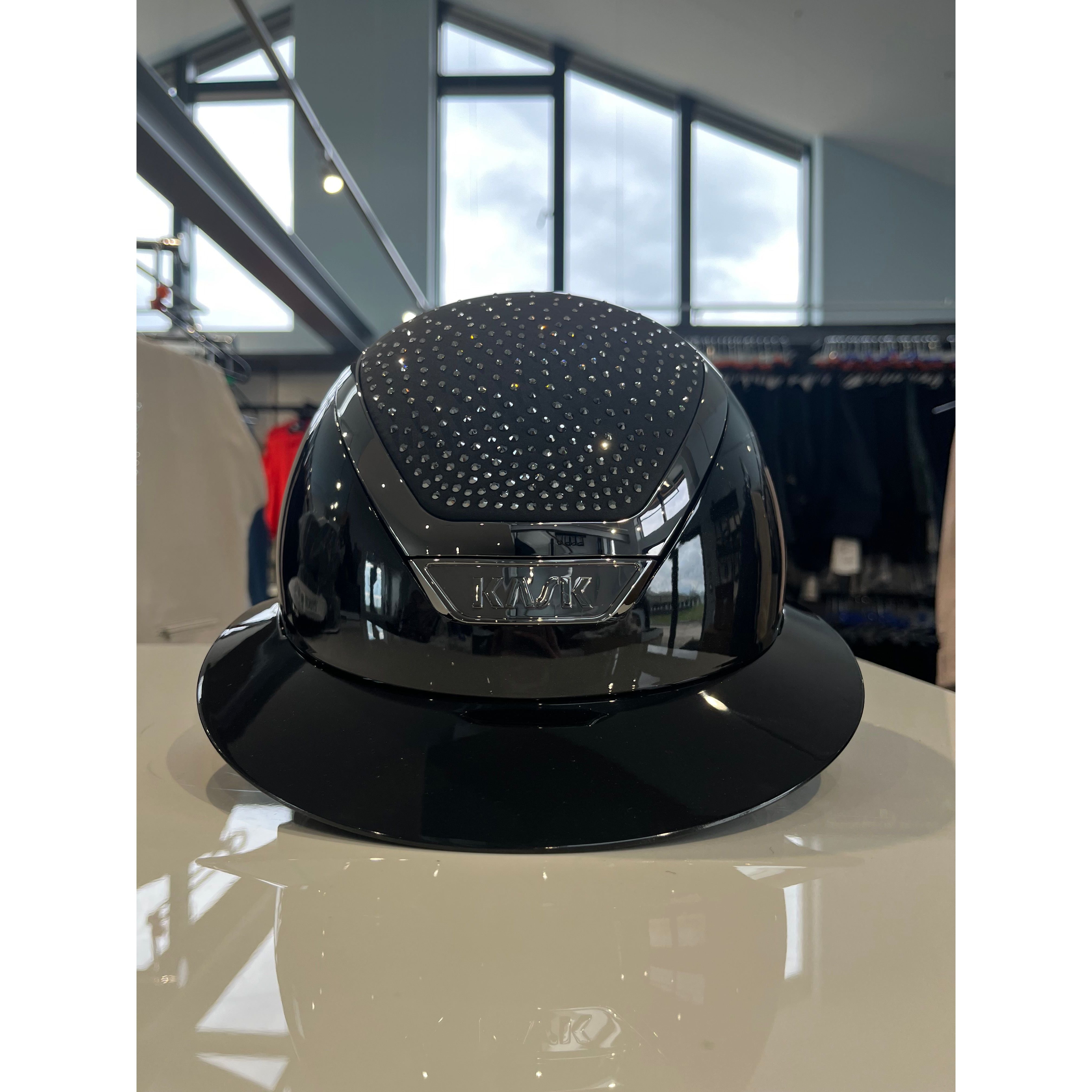 Kask Star Lady Pure Shine Black with Waterfence diamond S- in stock and ready to ship!