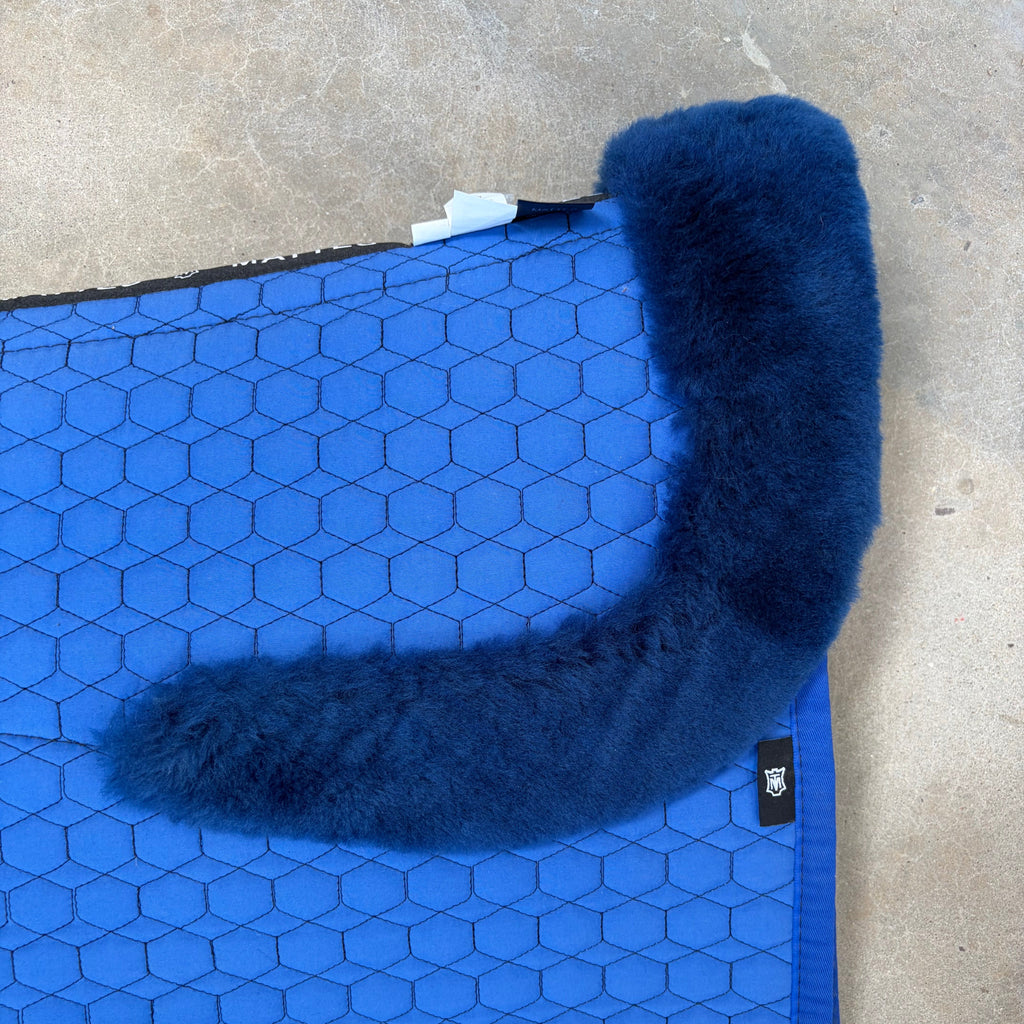 Mattes Saddle Pad with Front and Rear Trim - Blue with dark blue trim XL