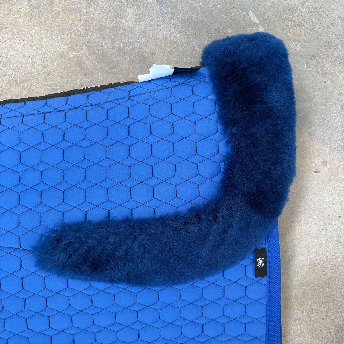 Mattes Saddle Pad with Front and Rear Trim - Blue with dark blue trim XL