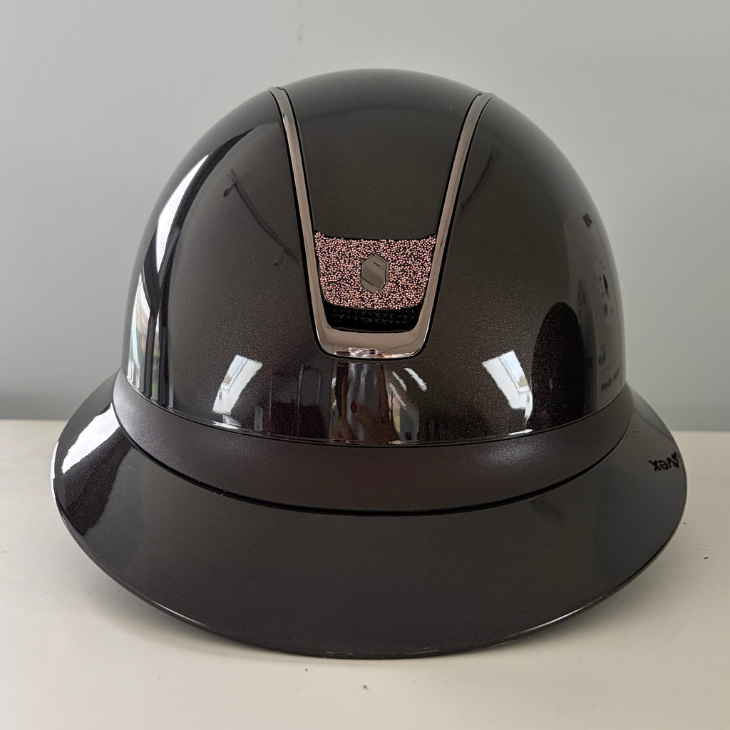 Samshield MissShield 2.0 Brown Glossy with black chrome and swarovski rose gold badge NEW