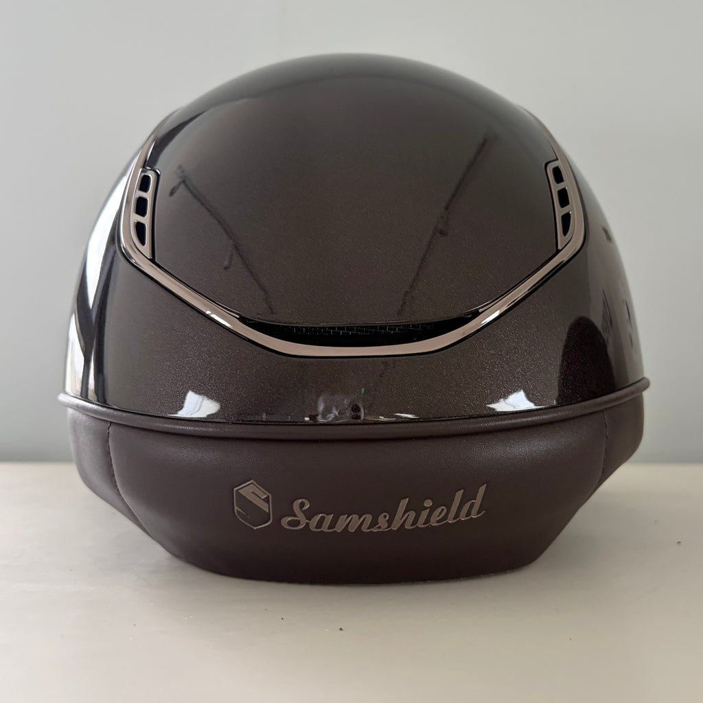 Samshield MissShield 2.0 Brown Glossy with black chrome and swarovski rose gold badge NEW