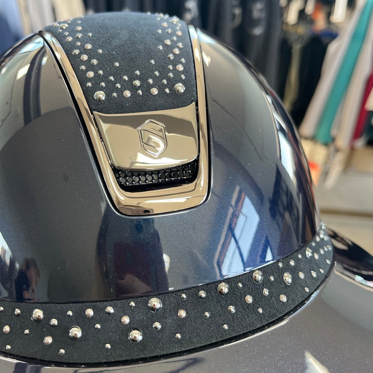 Samshield MissShield 2.0 Blue glossy with night pearl swarovski top and frontal band M- in stock and ready to ship!