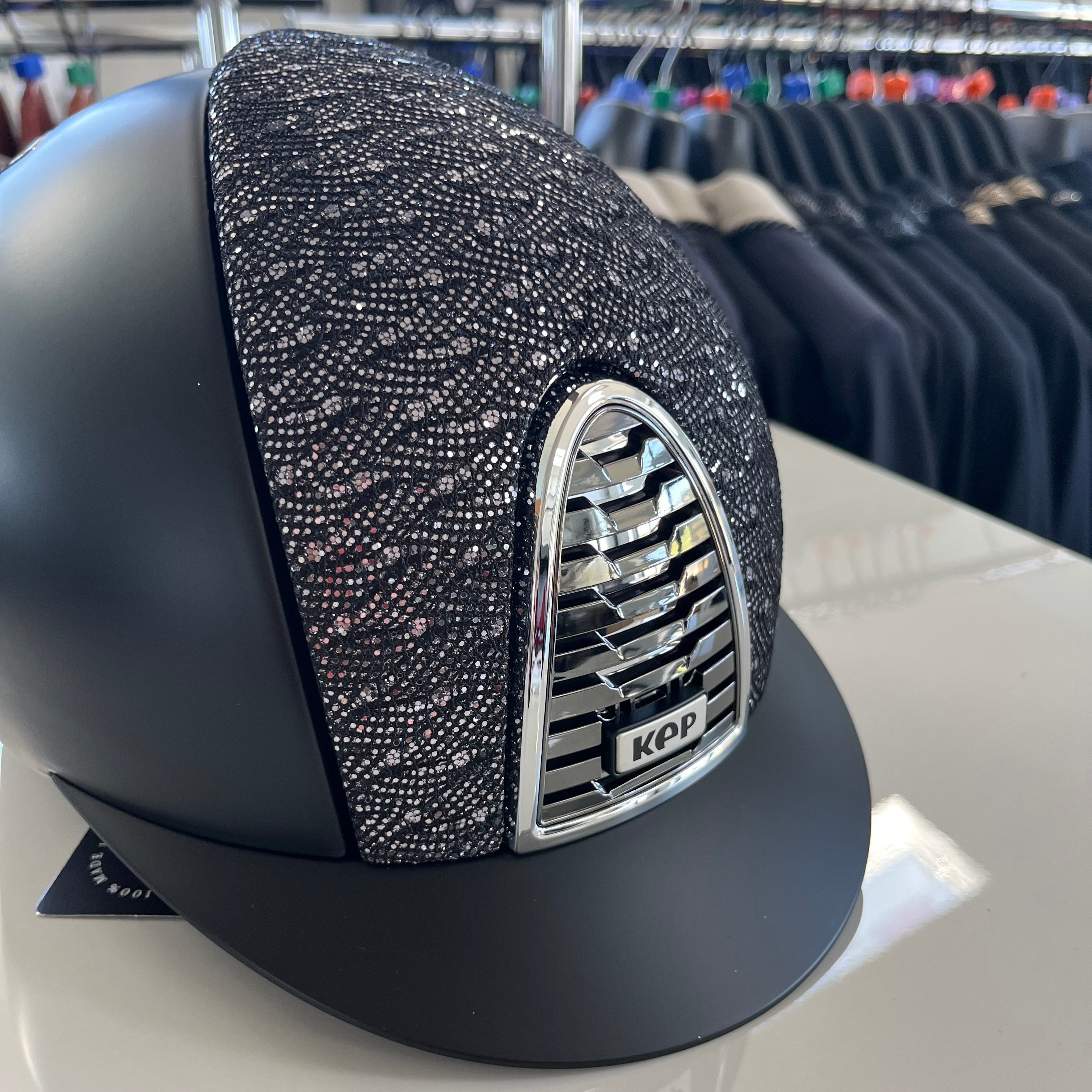 Kep Cromo2 Black Textile Mirror Medium KE6