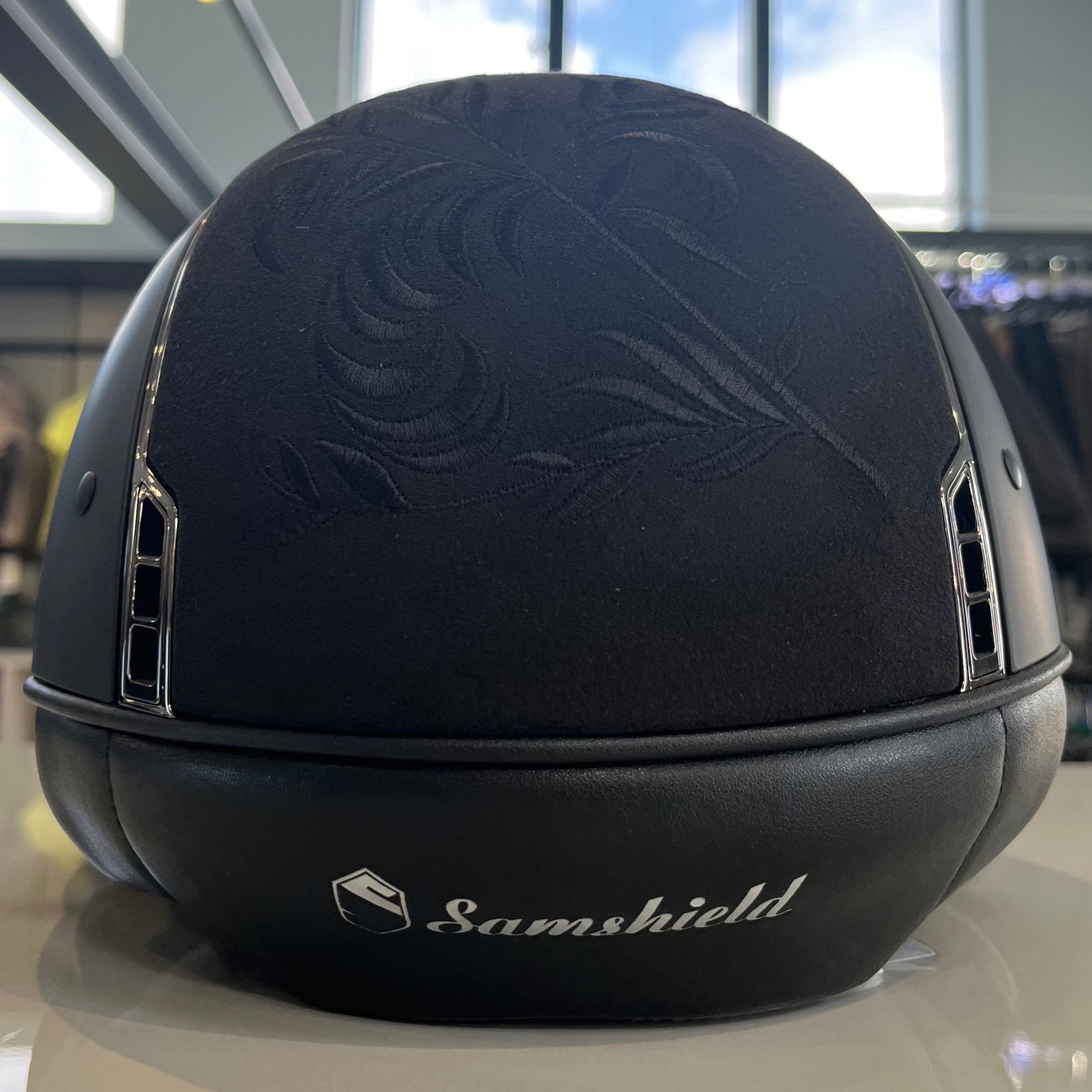 Samshield MissShield 1.0 Black alcantara flower embroidery M- in stock and ready to ship!