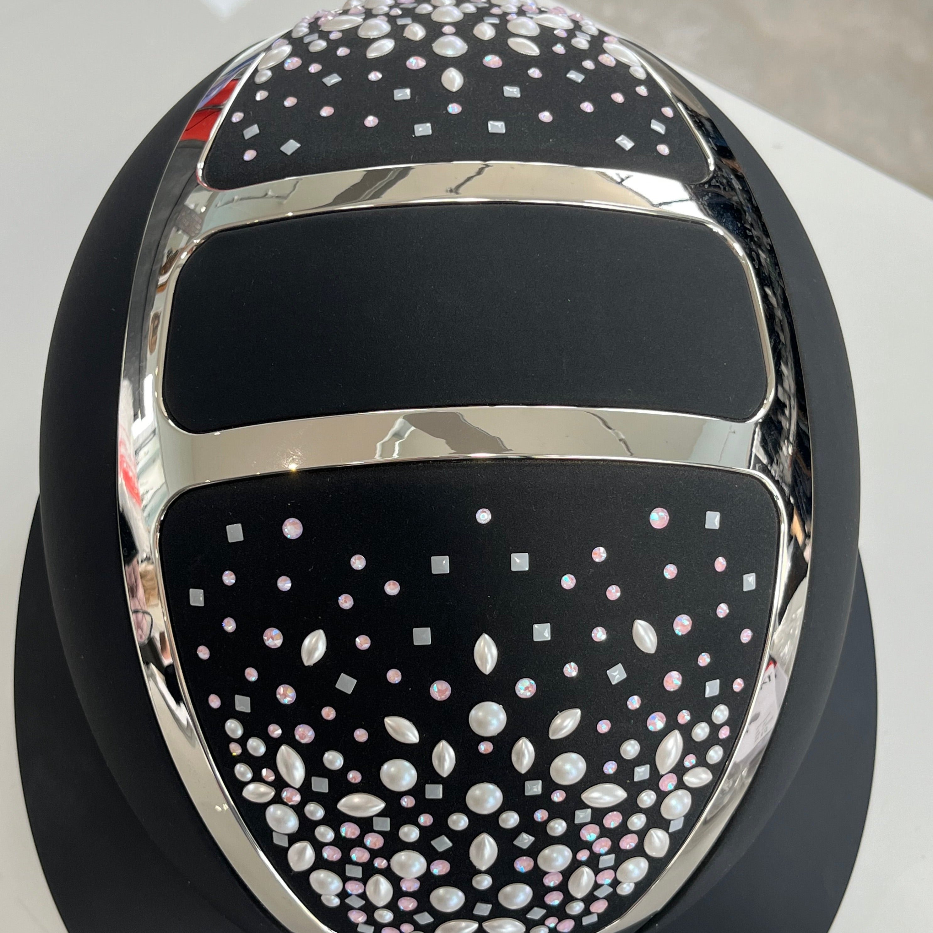 Kask Star Lady Swarovski Pearls Rose Chrome Black S- in stock and ready to ship!