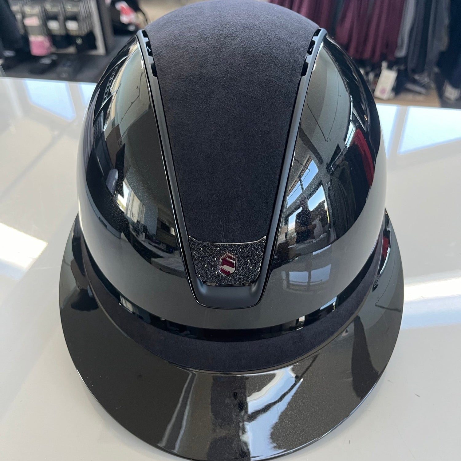 Samshield Miss Shield Black Glossy, alcantara and crystal badge