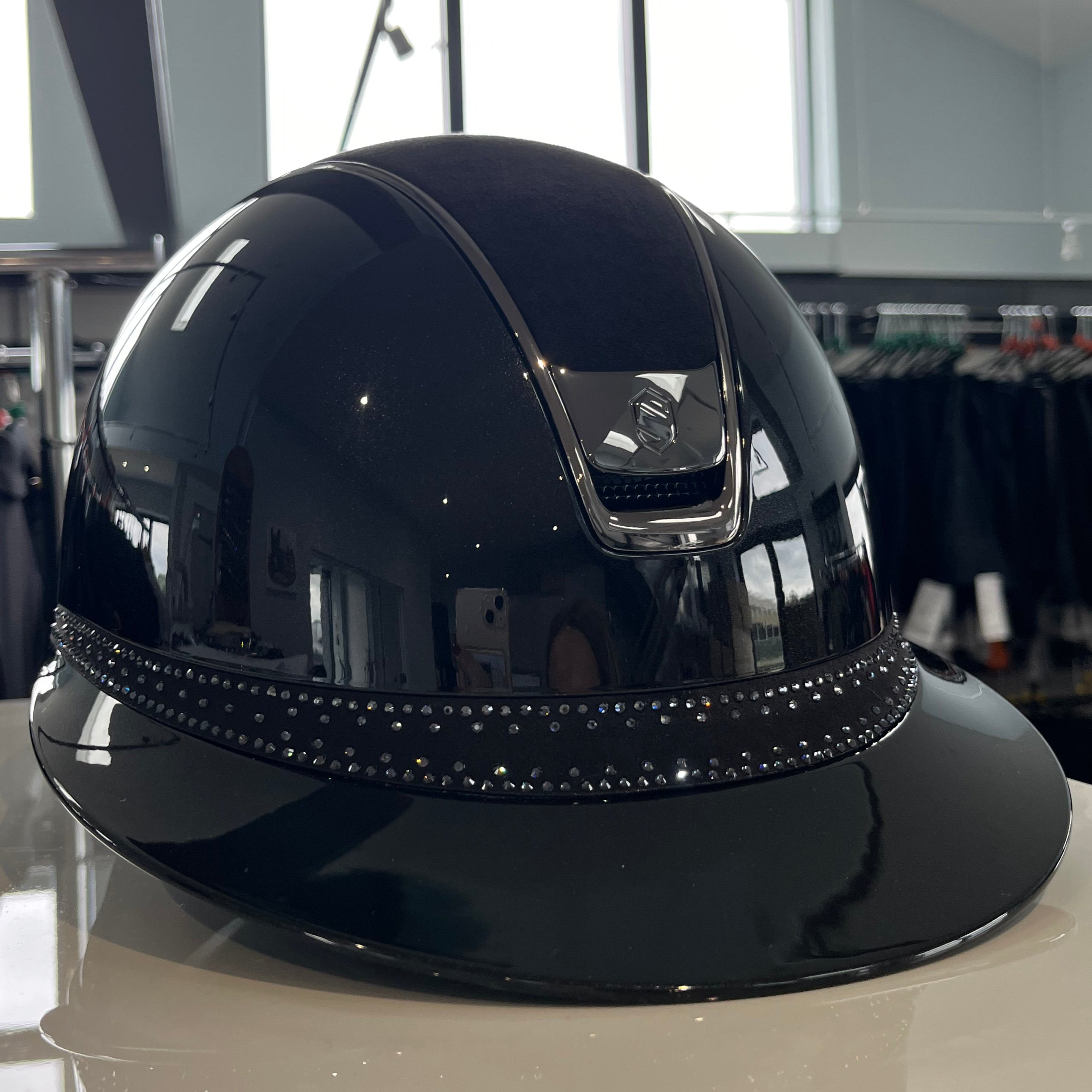 Samshield Miss Shield Black glossy alcantara tiara