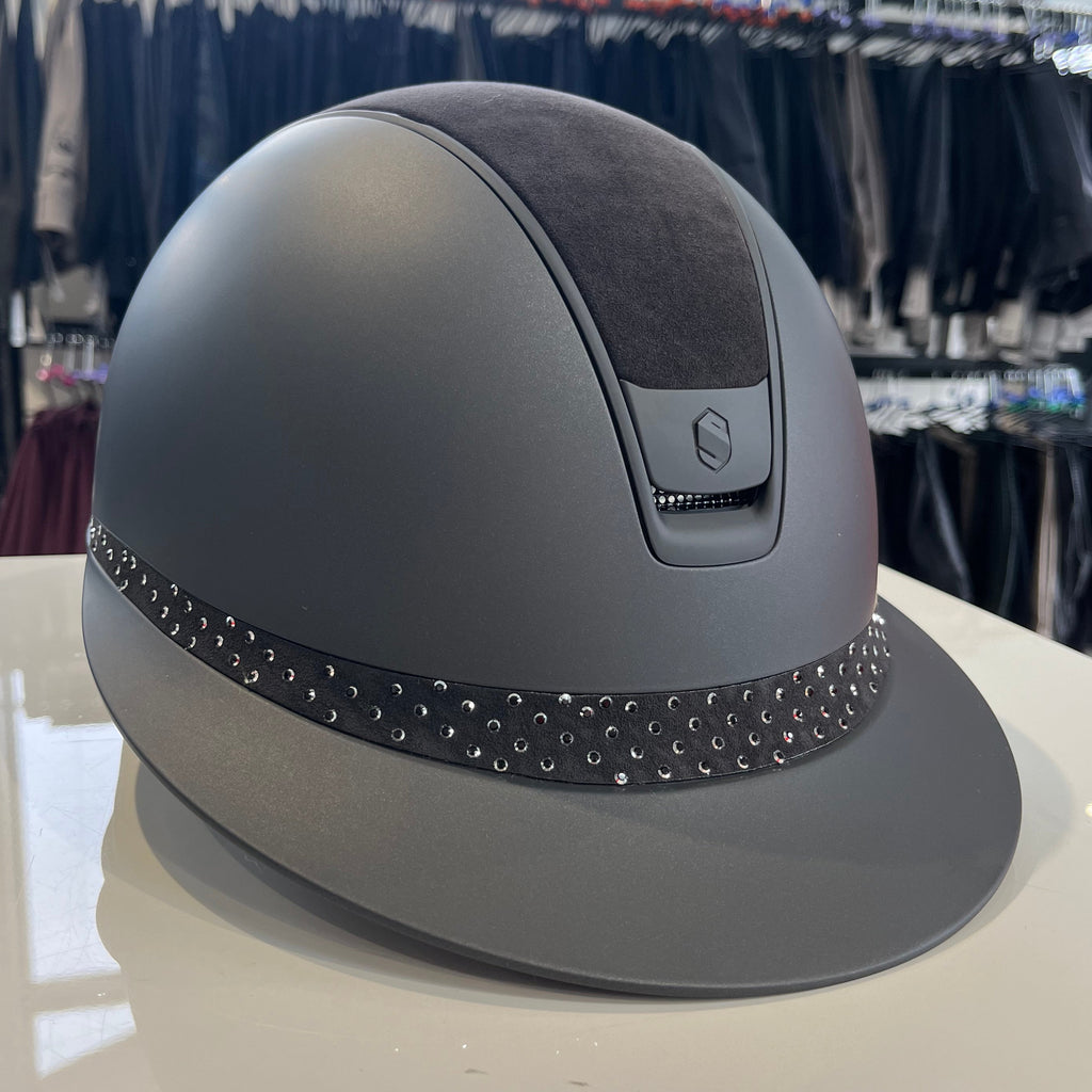 Samshield Miss Shield 2.0 Darkline Black with Alcantara Top & Sparkling Stone Frontal Band M - S203