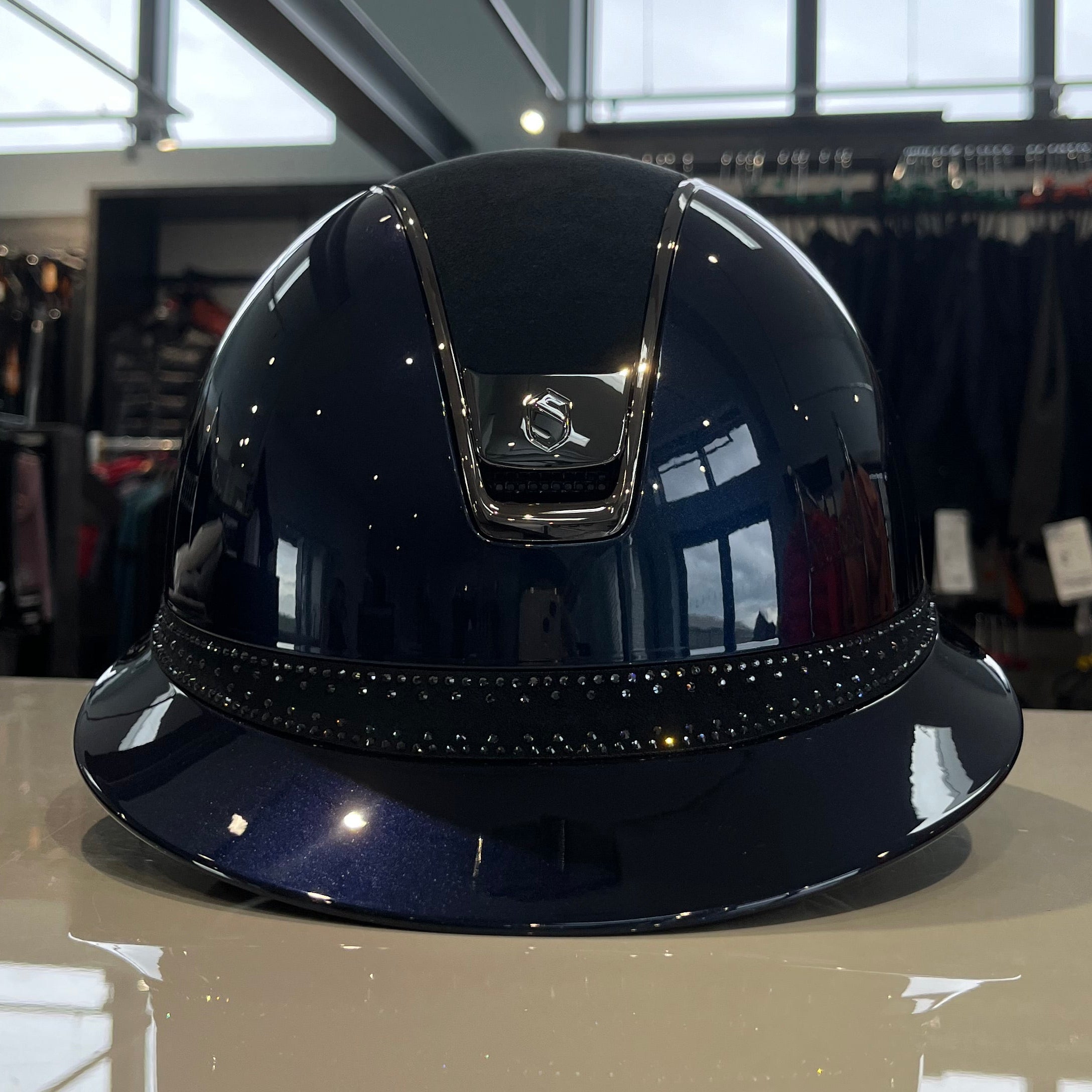 Samshield Miss Shield Blue glossy alcantara & tiara