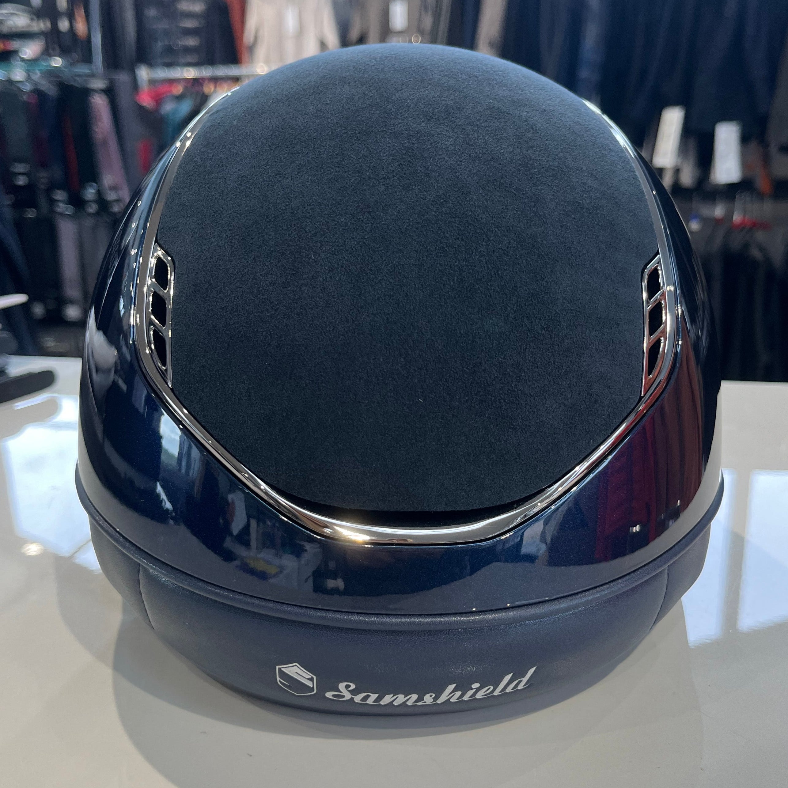Samshield Miss Shield Blue glossy alcantara & tiara
