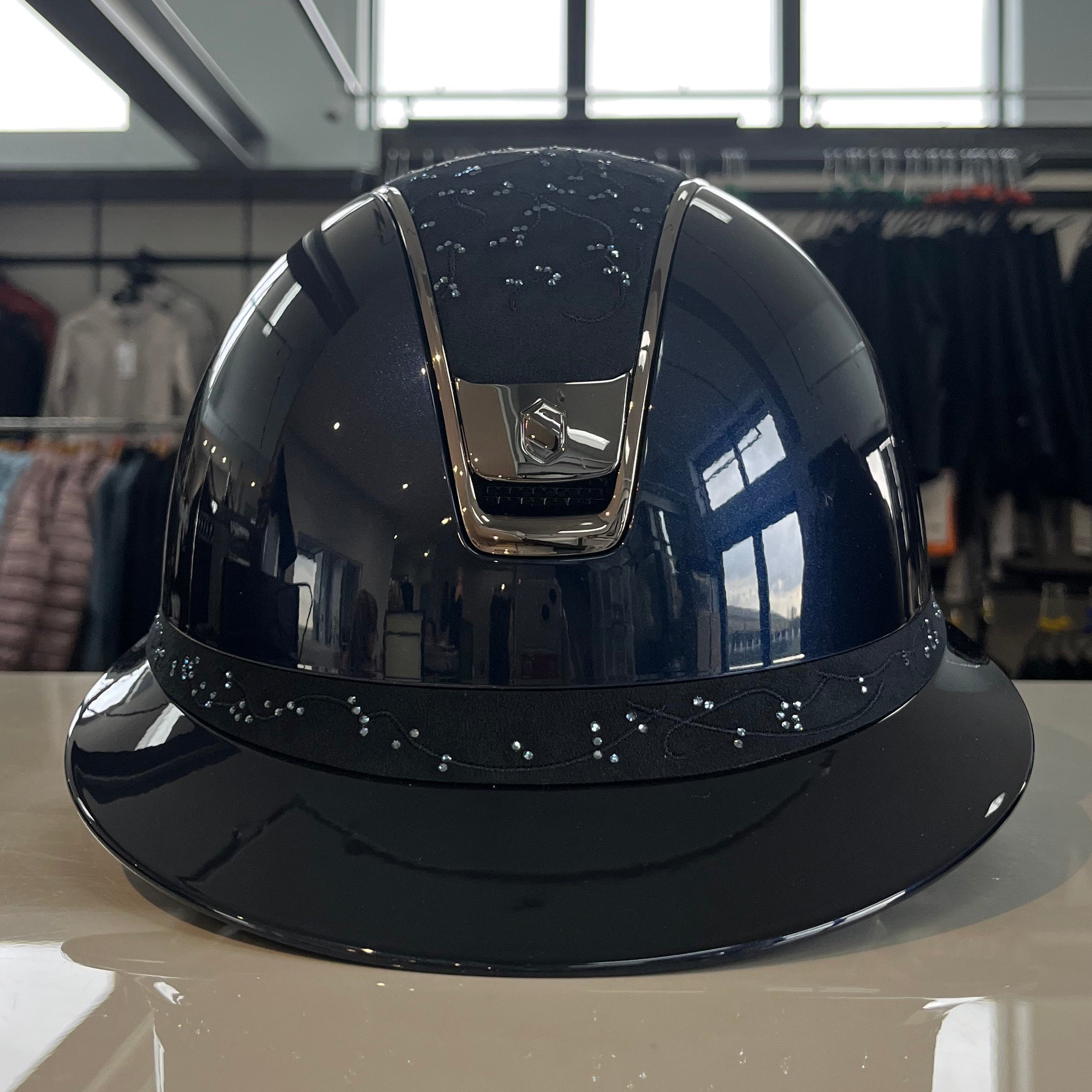 Samshield Miss Shield 2.0 Blue glossy with crystal leaf top and frontal band M - in stock and ready to ship!