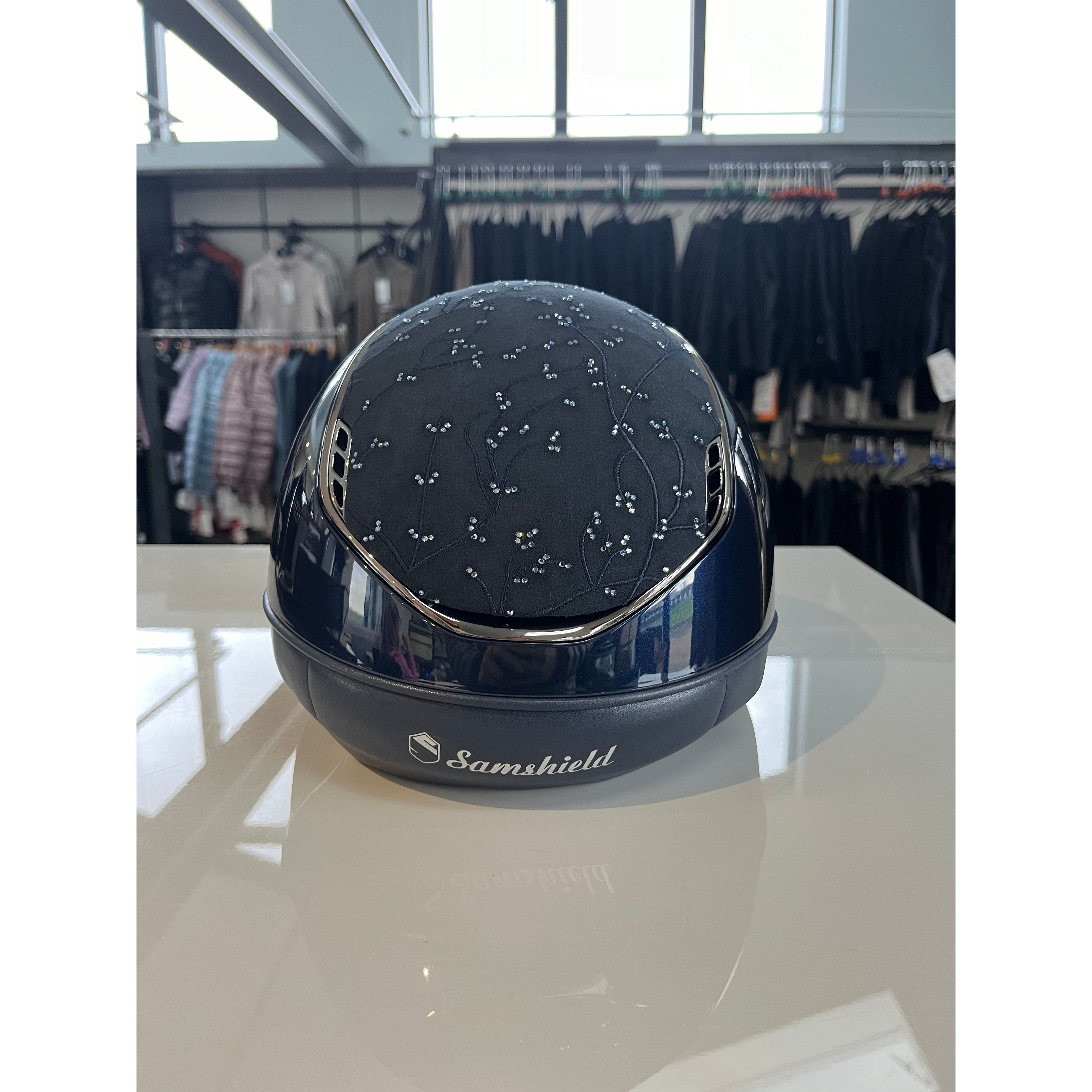 Samshield Miss Shield 2.0 Blue glossy with crystal leaf top and frontal band M - in stock and ready to ship!