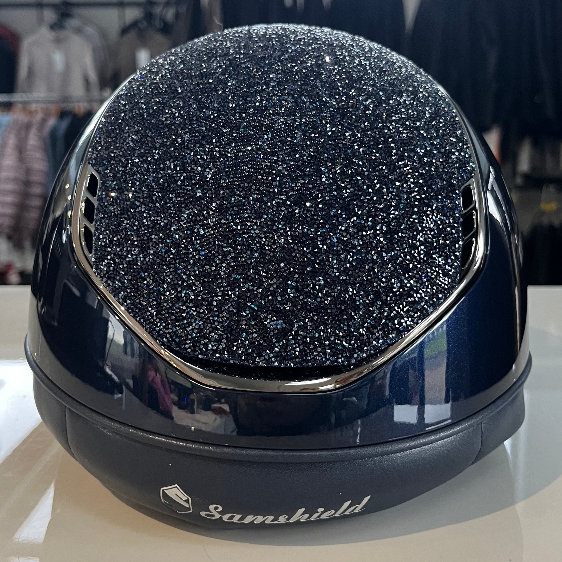 Samshield Miss Shield 2.0 Blue glossy with ultra fine rock top and frontal band M - in stock and ready to ship!