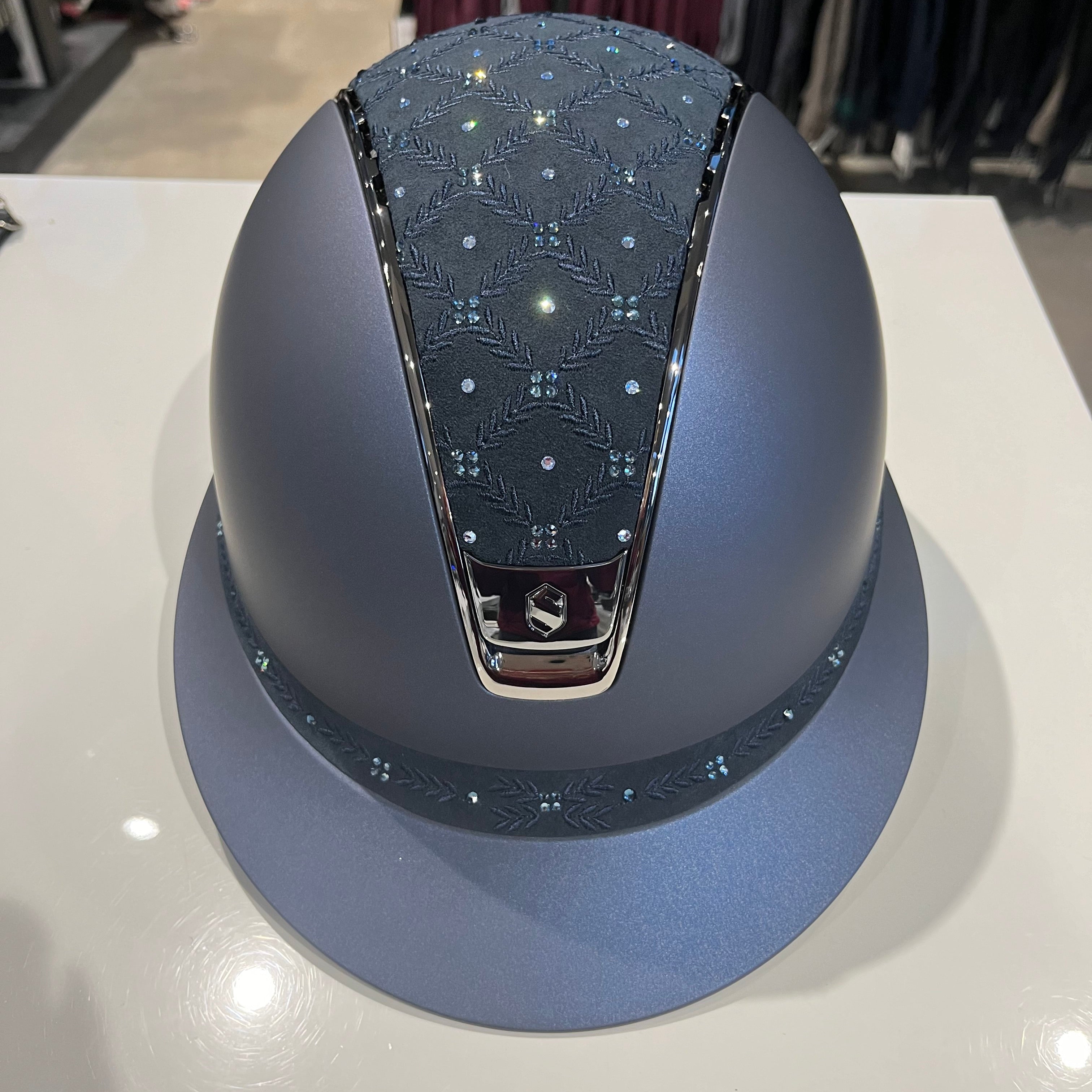 Samshield Miss Shield 2.0 Blue with royal Flower  swarovski top and frontal band M - in stock and ready to ship!