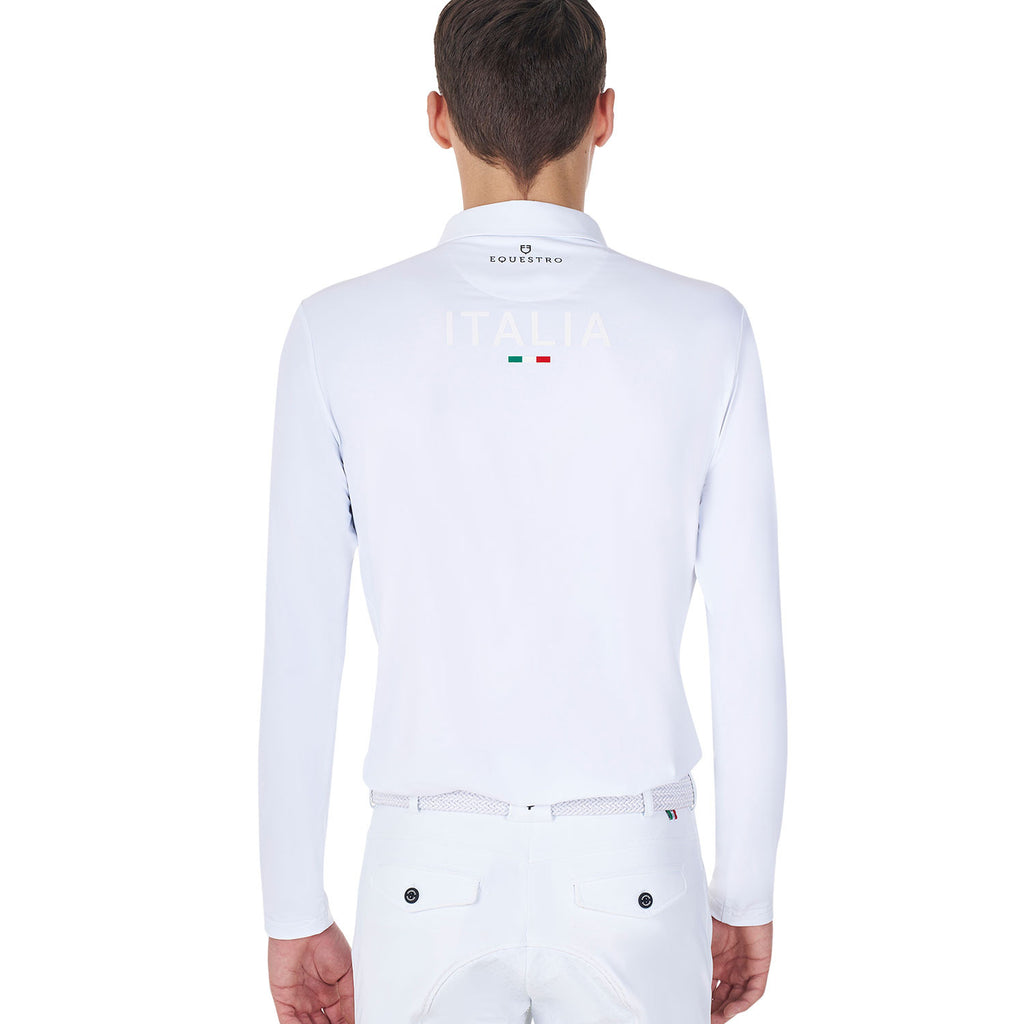 Men's long-sleeved competition polo shirt Equestro X FISE