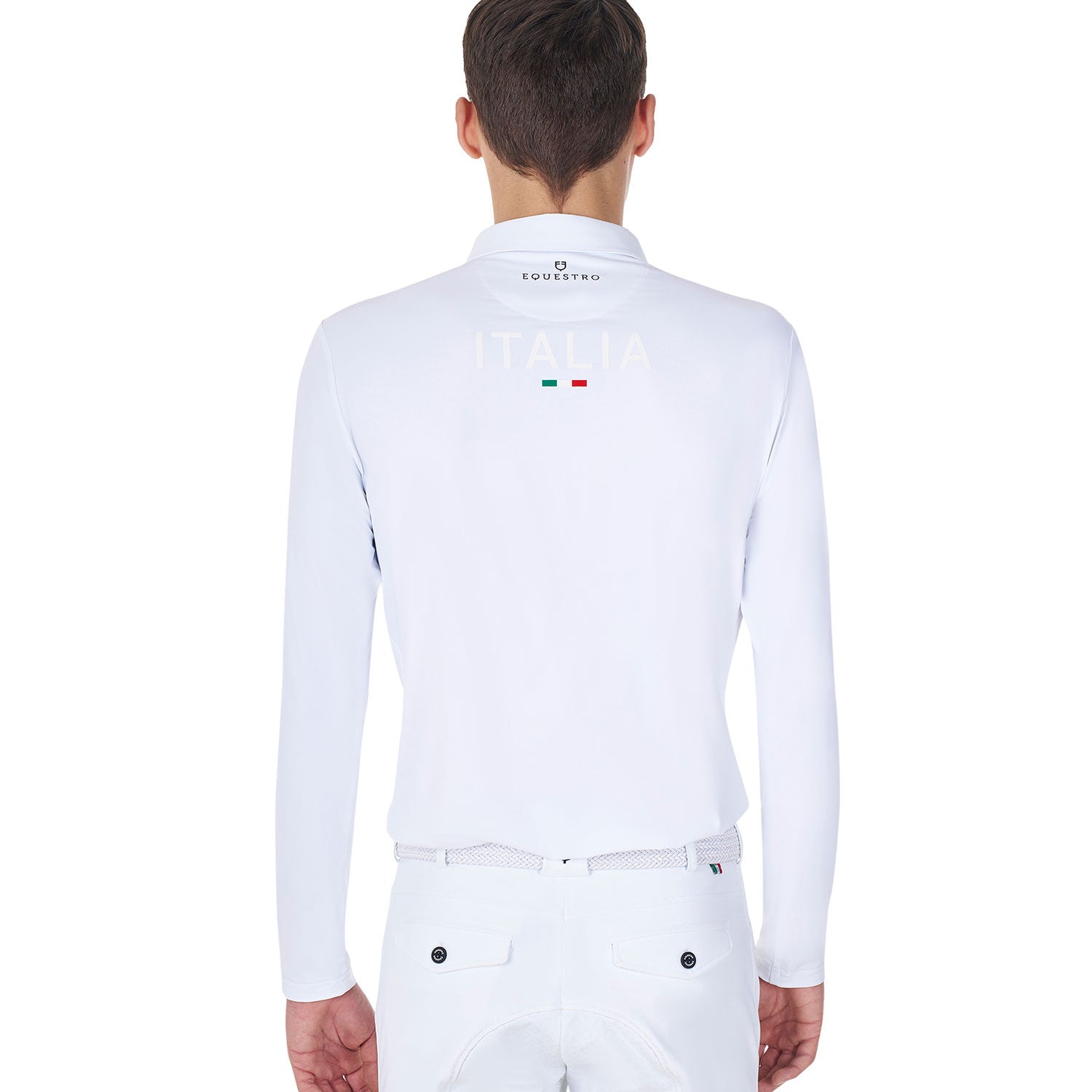 Men's long-sleeved competition polo shirt Equestro X FISE