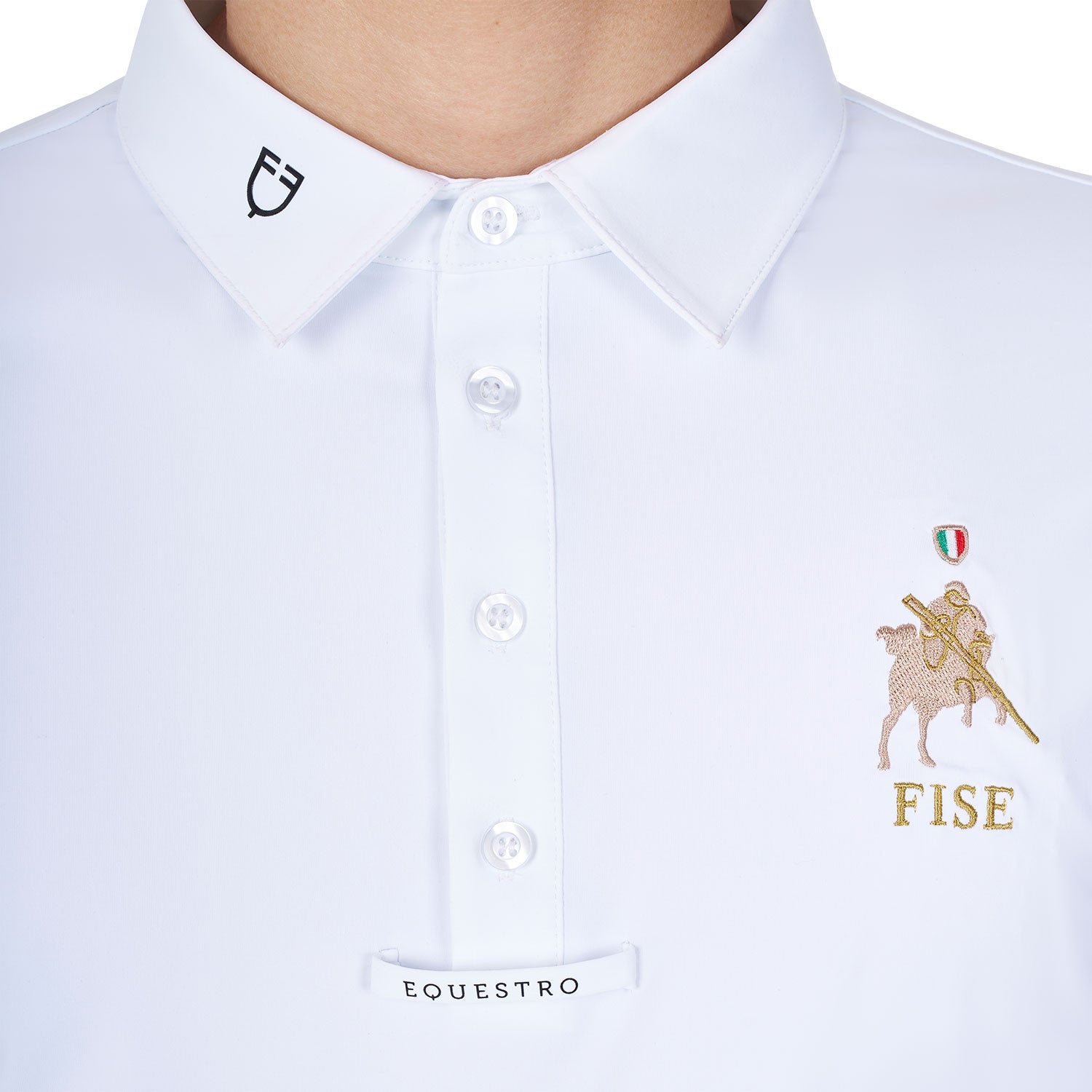 Men's long-sleeved competition polo shirt Equestro X FISE
