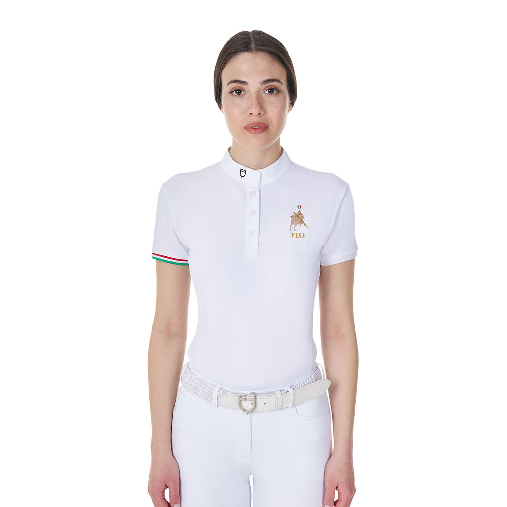Women's slim fit competition polo shirt Equestro X FISE
