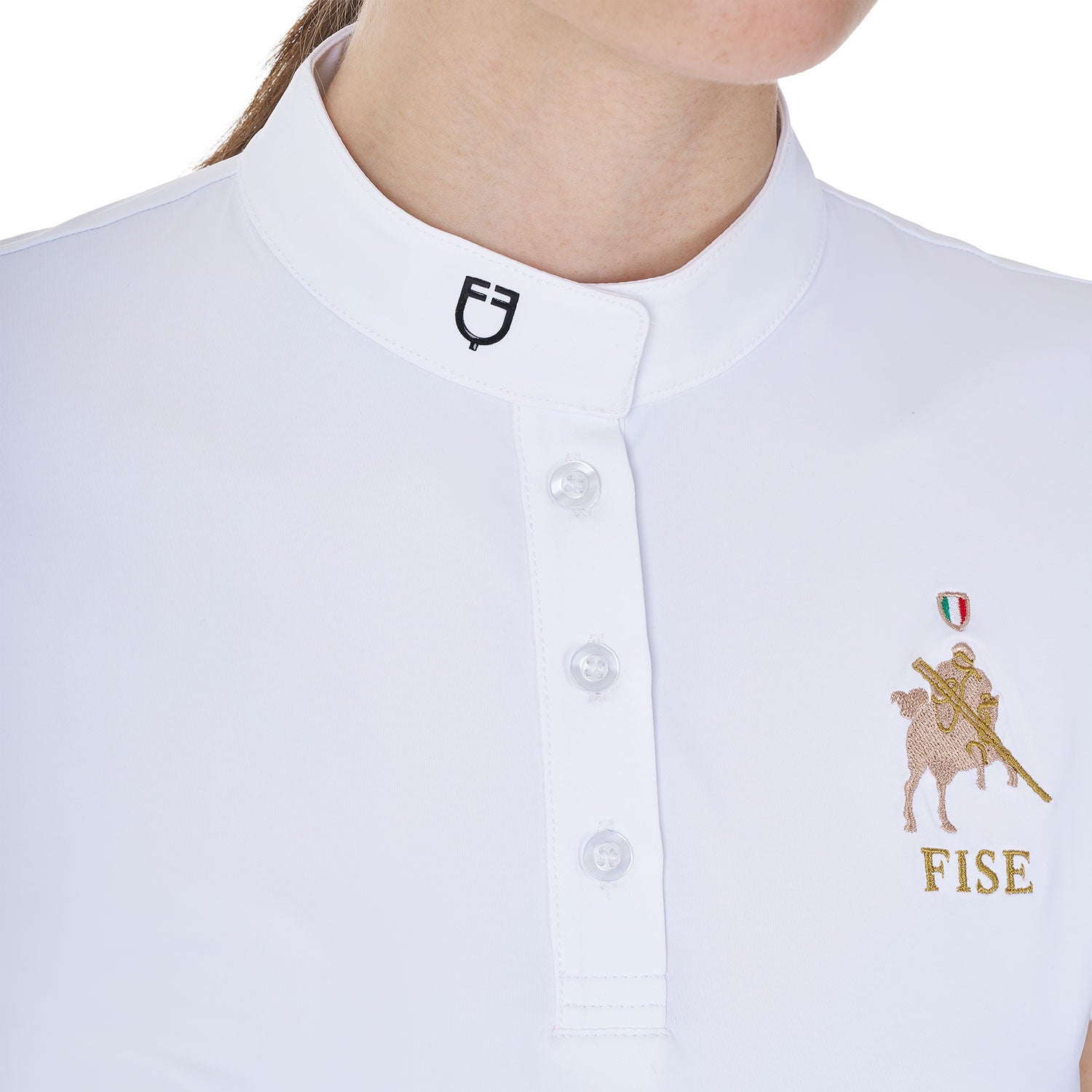 Women's slim fit competition polo shirt Equestro X FISE