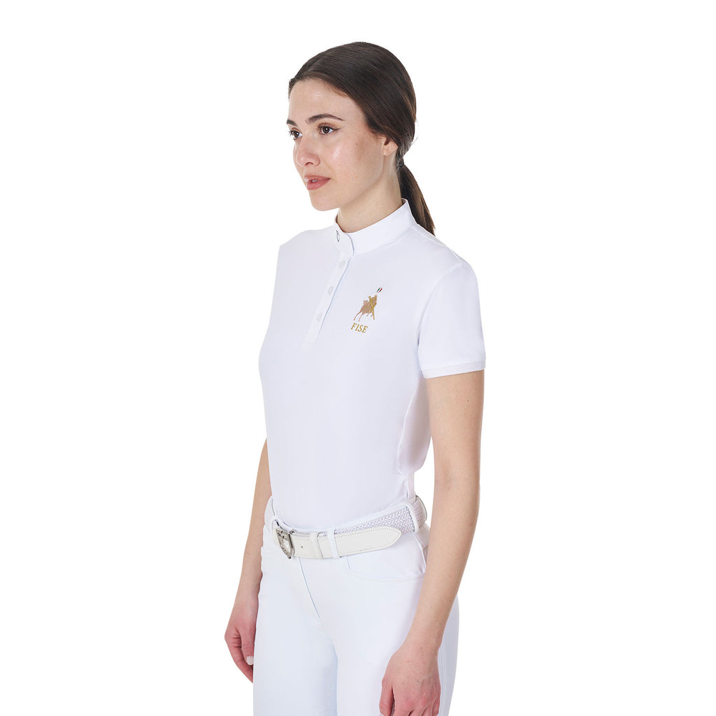 Women's slim fit competition polo shirt Equestro X FISE