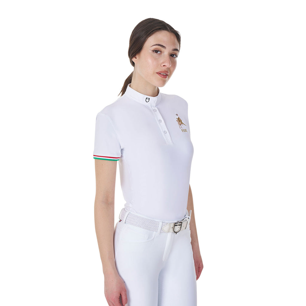 Women's slim fit competition polo shirt Equestro X FISE