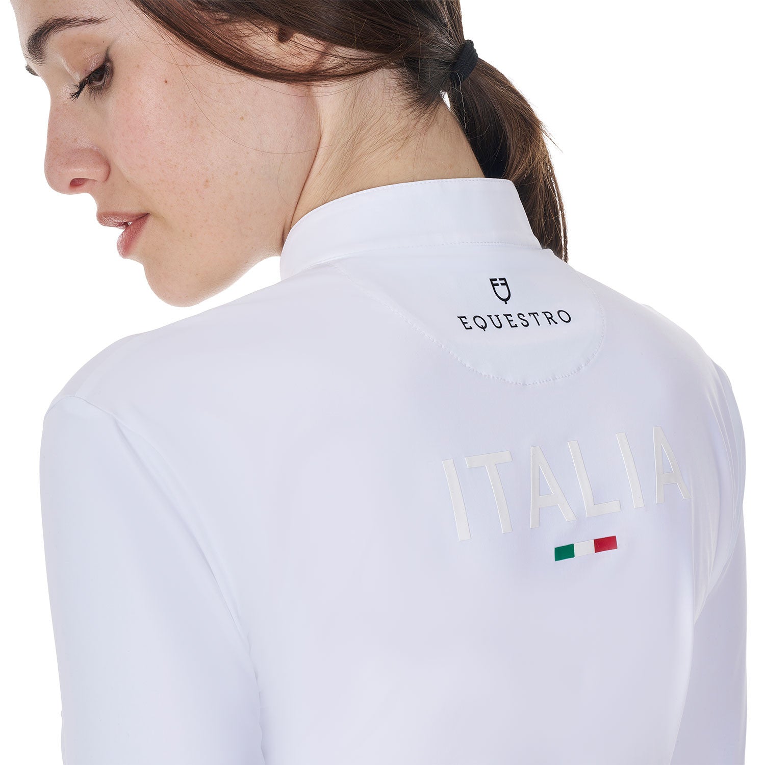Women's long-sleeved competition polo shirt Equestro X FISE