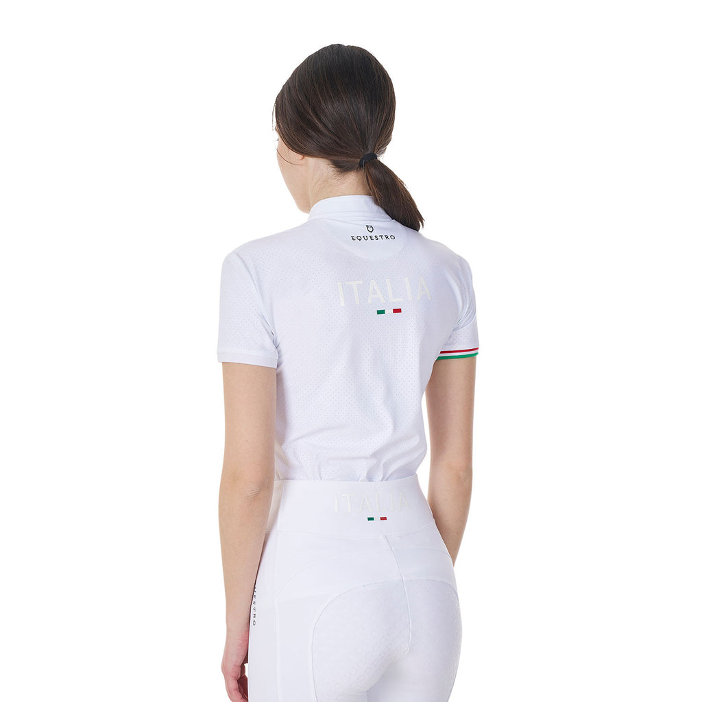 Women's stretch competition polo shirt Equestro X FISE