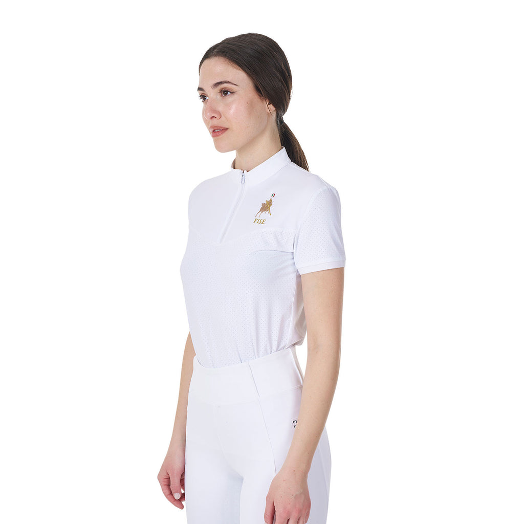 Women's stretch competition polo shirt Equestro X FISE
