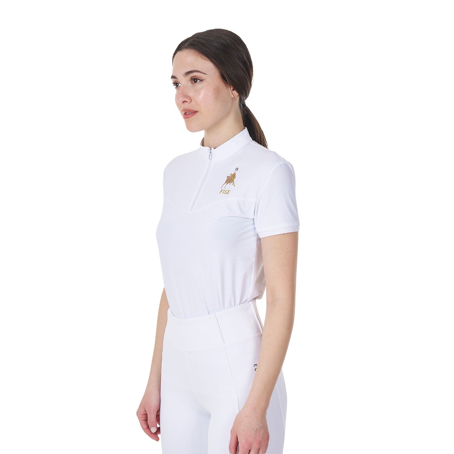 Women's stretch competition polo shirt Equestro X FISE