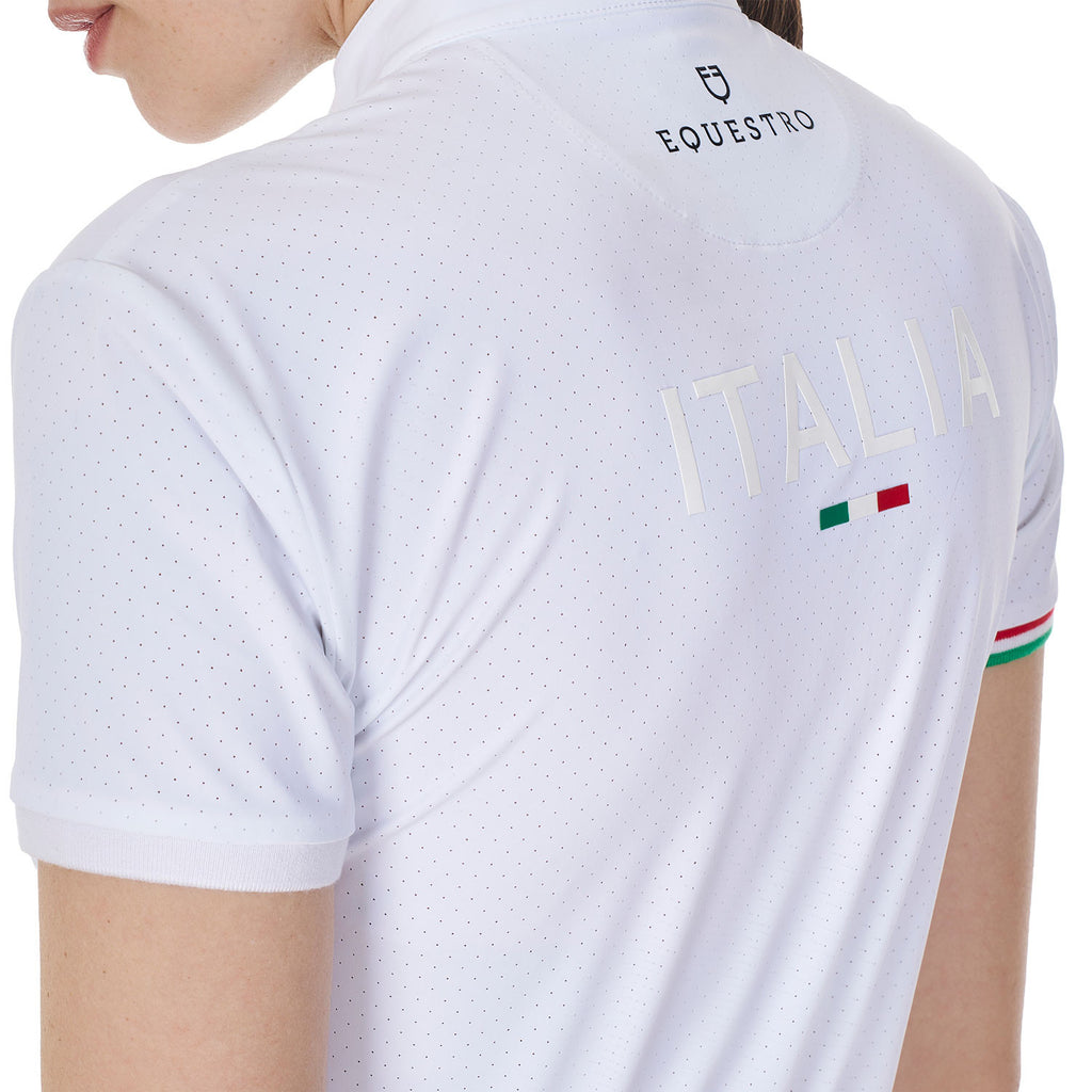 Women's stretch competition polo shirt Equestro X FISE