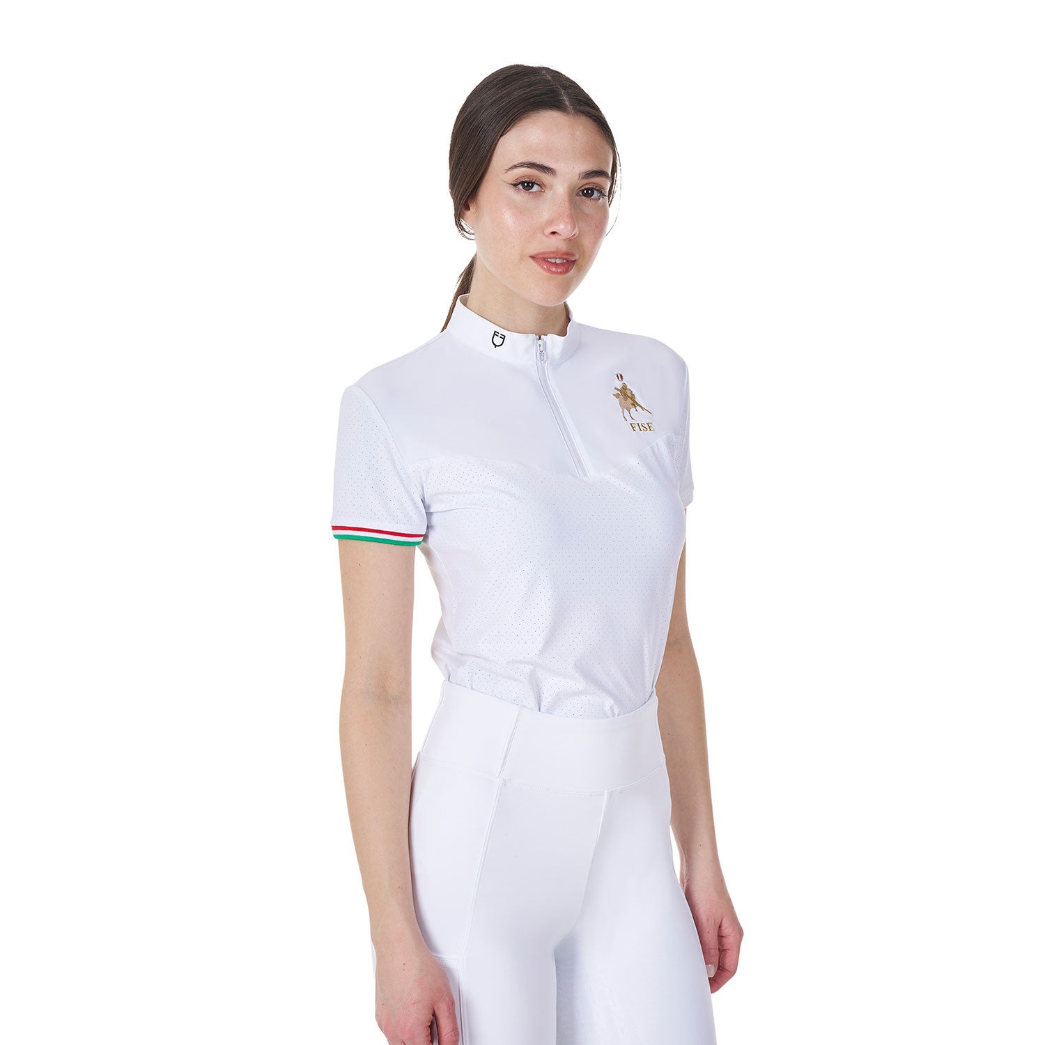Women's stretch competition polo shirt Equestro X FISE