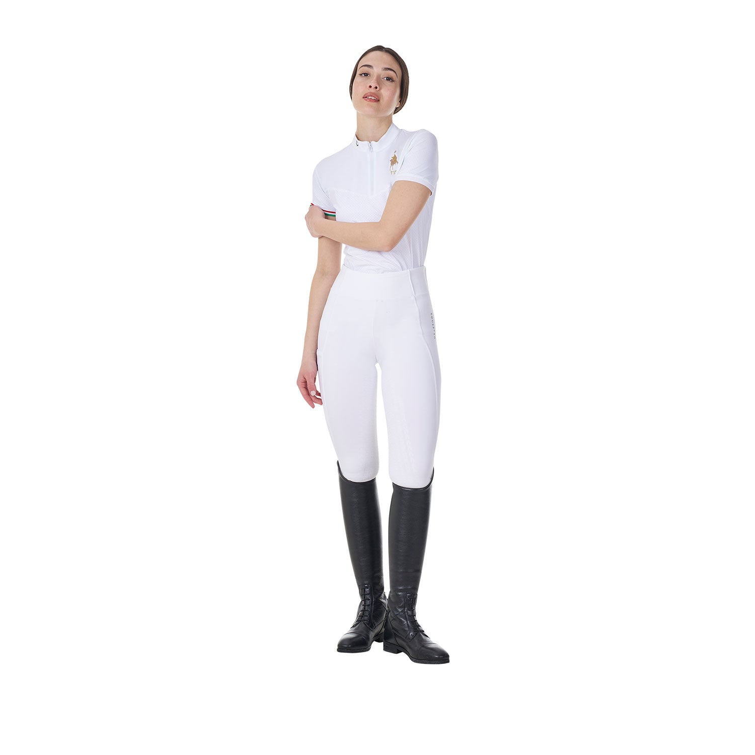 Women's stretch competition polo shirt Equestro X FISE