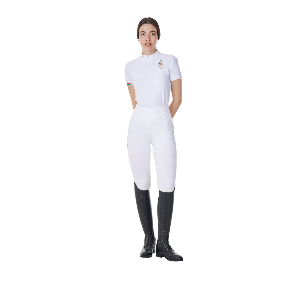 Women's stretch competition polo shirt Equestro X FISE