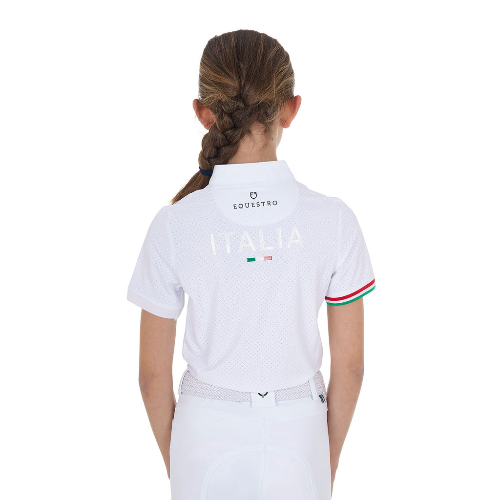 Girls' zipped competition polo shirt Equestro X FISE